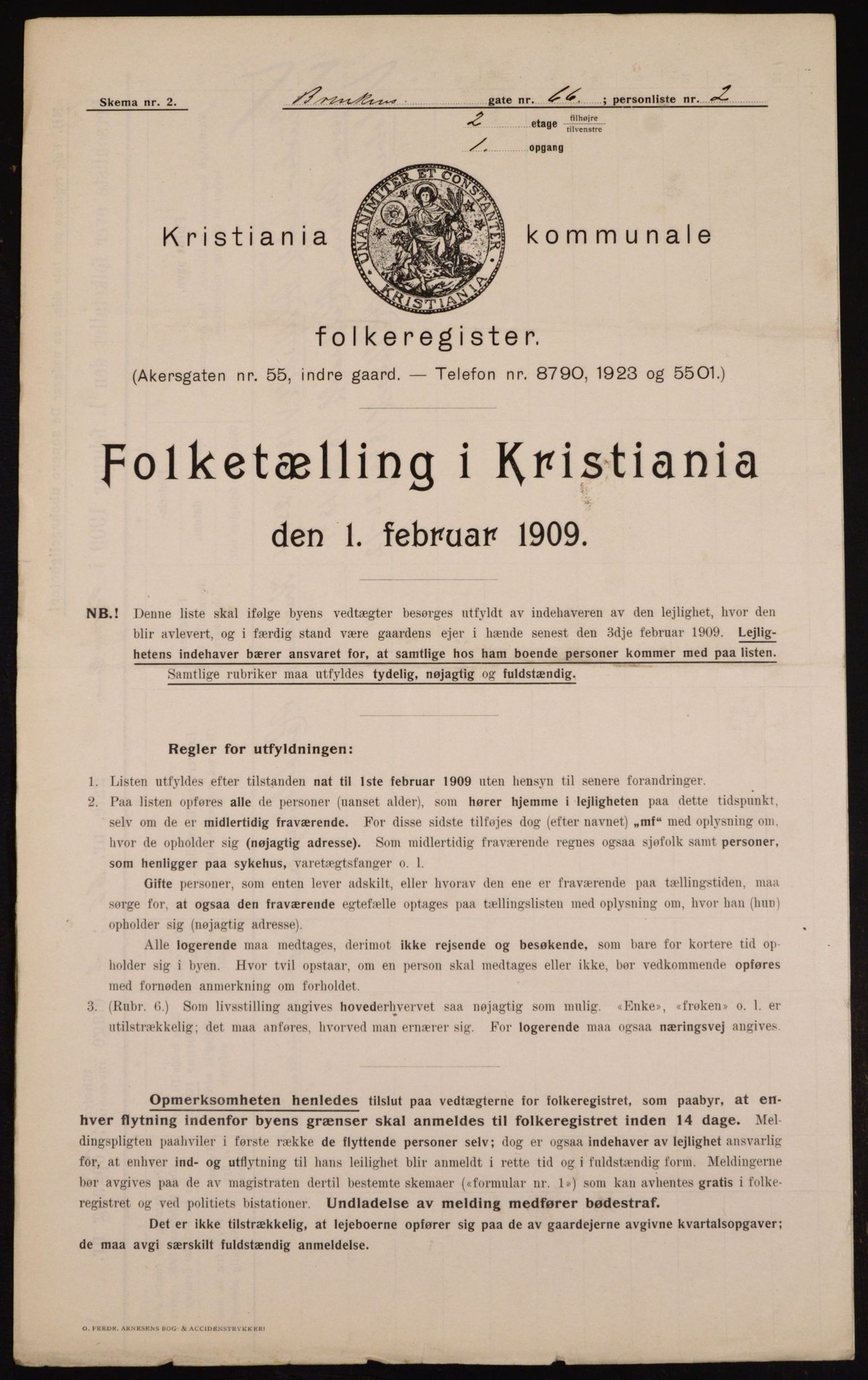 OBA, Municipal Census 1909 for Kristiania, 1909, p. 8529