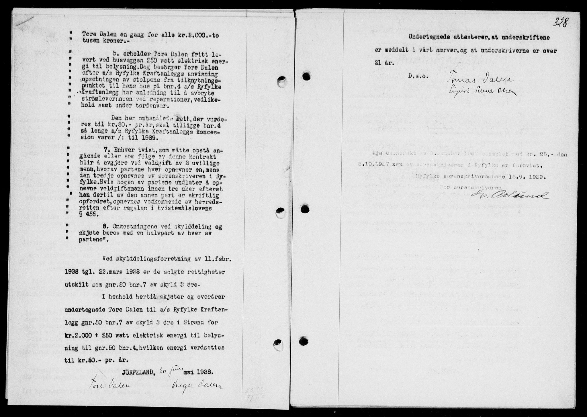 Ryfylke tingrett, SAST/A-100055/001/II/IIB/L0080: Mortgage book no. 59, 1939-1939, Diary no: : 1206/1939