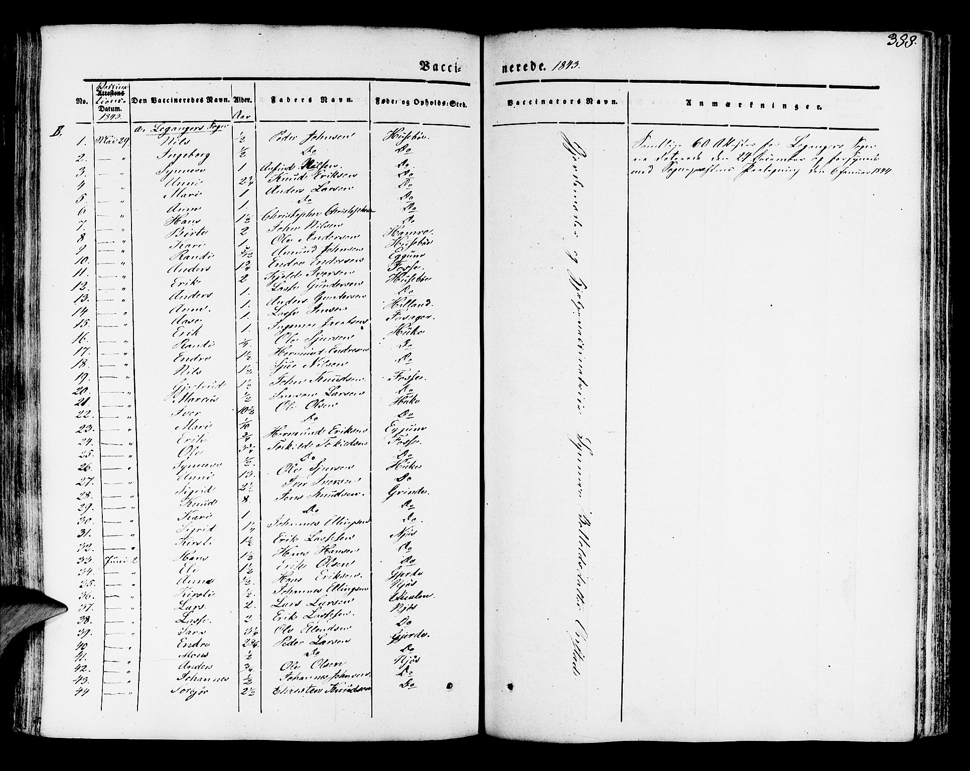 Leikanger sokneprestembete, AV/SAB-A-81001/H/Haa/Haaa/L0007: Parish register (official) no. A 7, 1838-1851, p. 388