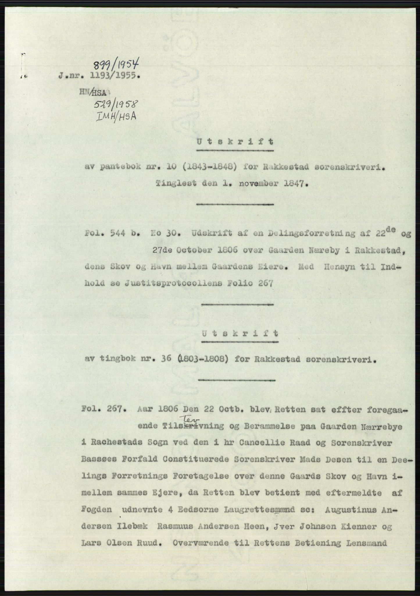 Statsarkivet i Oslo, SAO/A-10621/Z/Zd/L0001: Avskrifter, j.nr 34/1953 og 385-1291/1954, 1953-1954, p. 324
