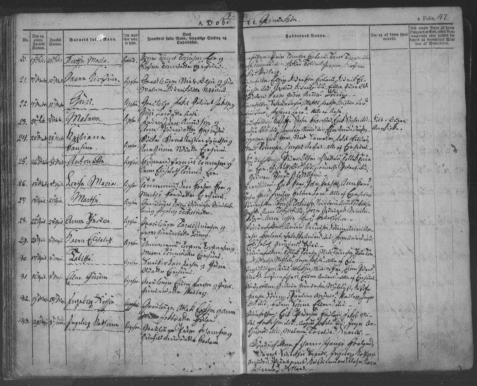 Eigersund sokneprestkontor, AV/SAST-A-101807/S08/L0009: Parish register (official) no. A 9, 1827-1850, p. 47