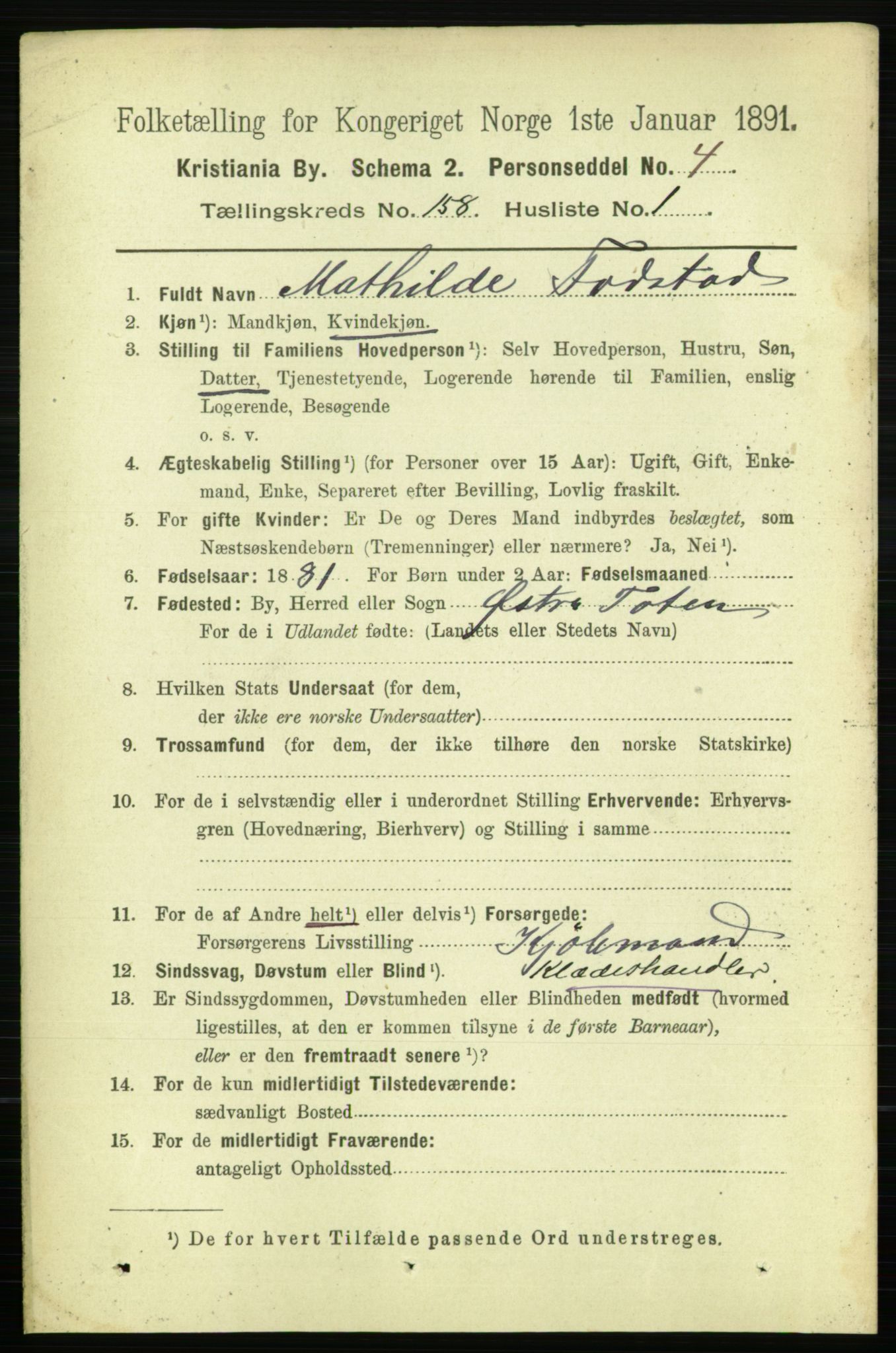 RA, 1891 census for 0301 Kristiania, 1891, p. 89655