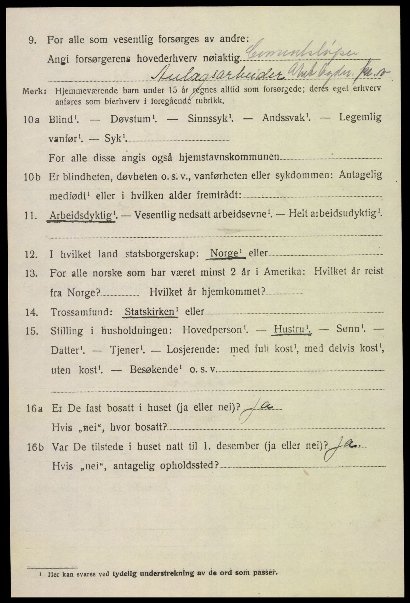 SAK, 1920 census for Åmli, 1920, p. 2310