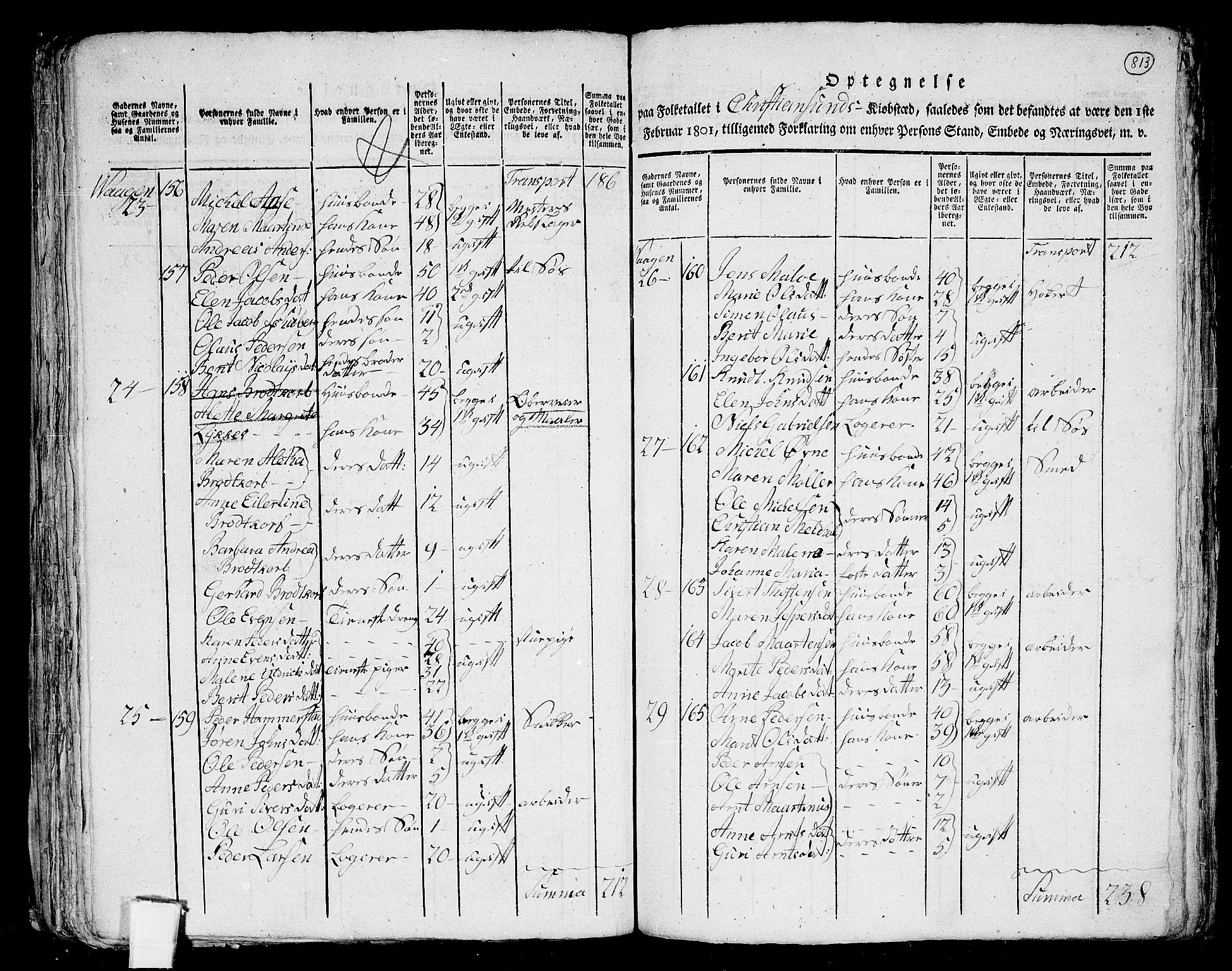 RA, 1801 census for 1553P Kvernes, 1801, p. 812b-813a