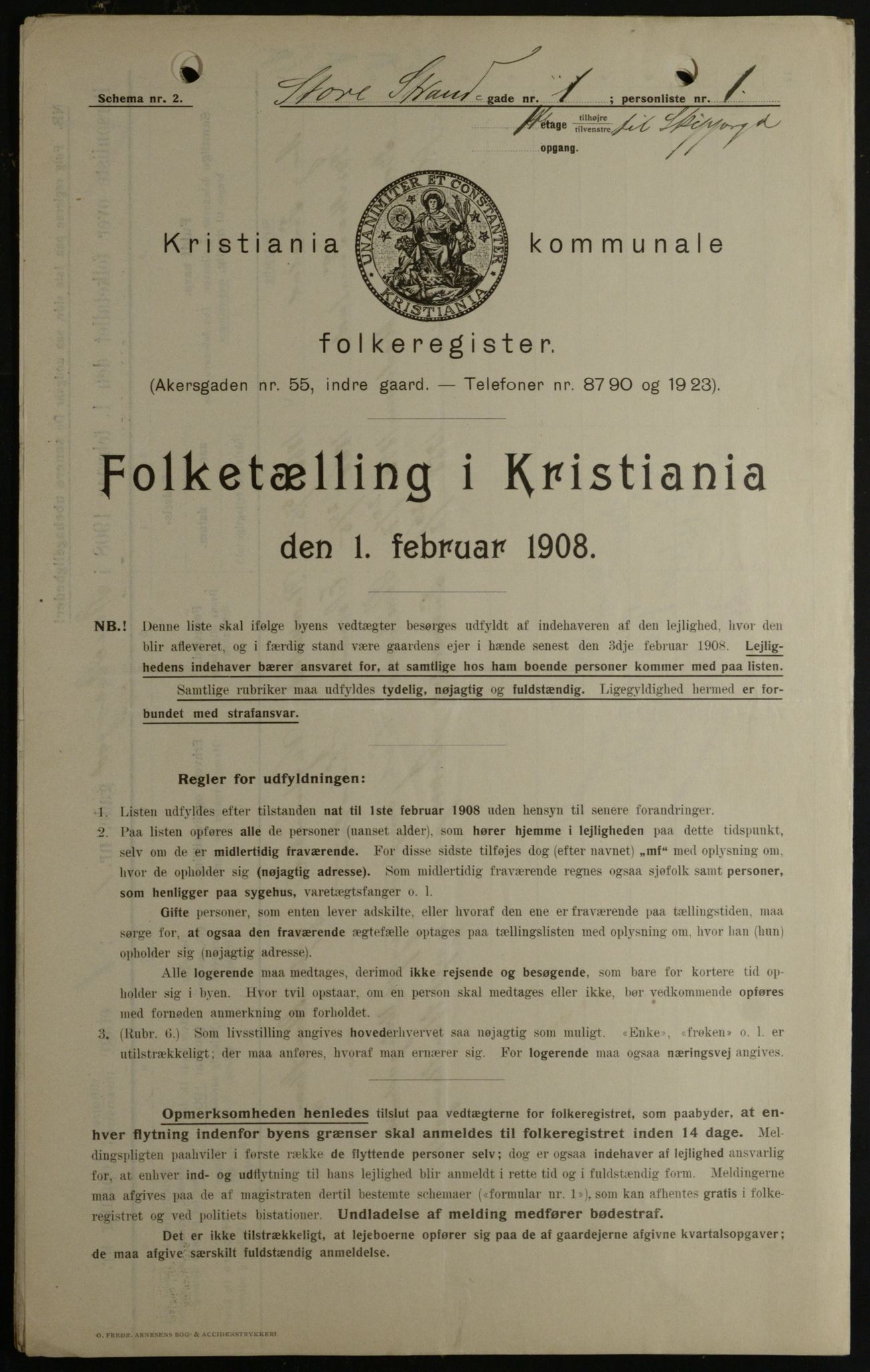 OBA, Municipal Census 1908 for Kristiania, 1908, p. 92398