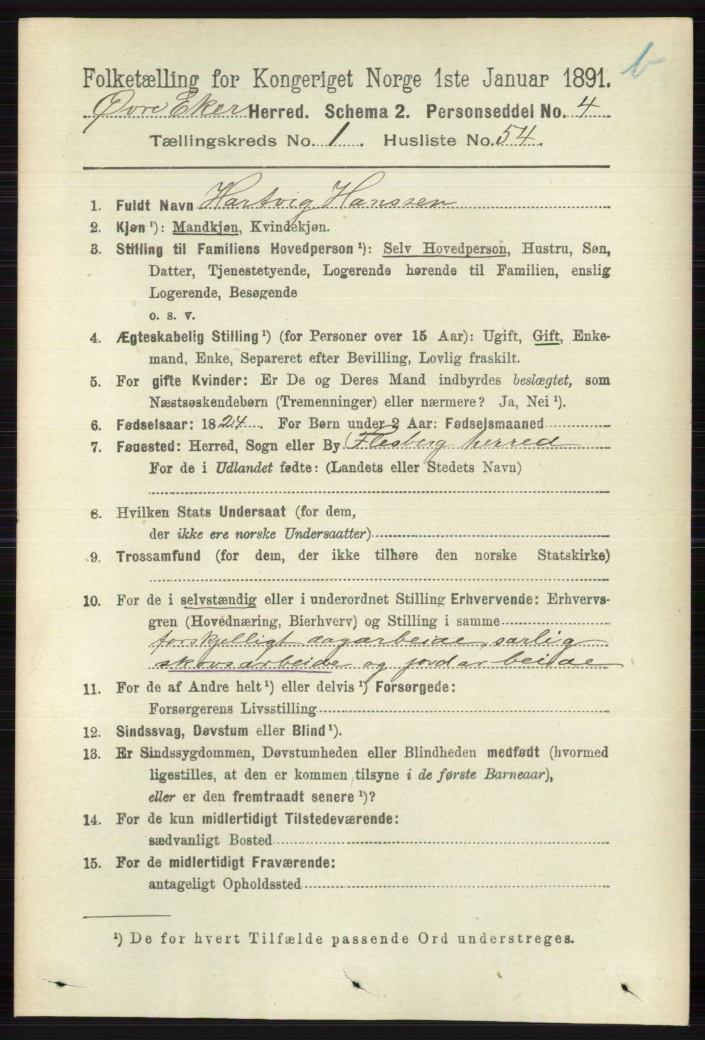 RA, 1891 census for 0624 Øvre Eiker, 1891, p. 8131