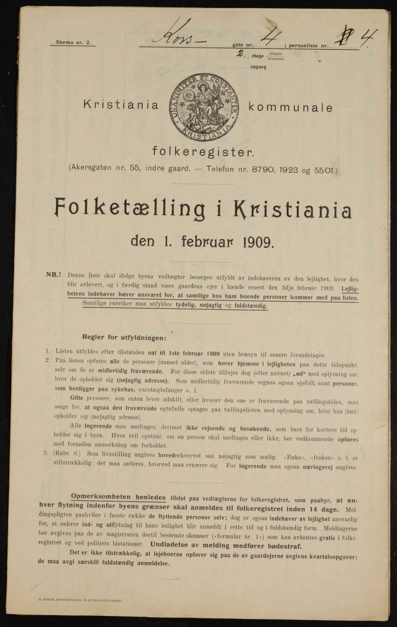 OBA, Municipal Census 1909 for Kristiania, 1909, p. 49025