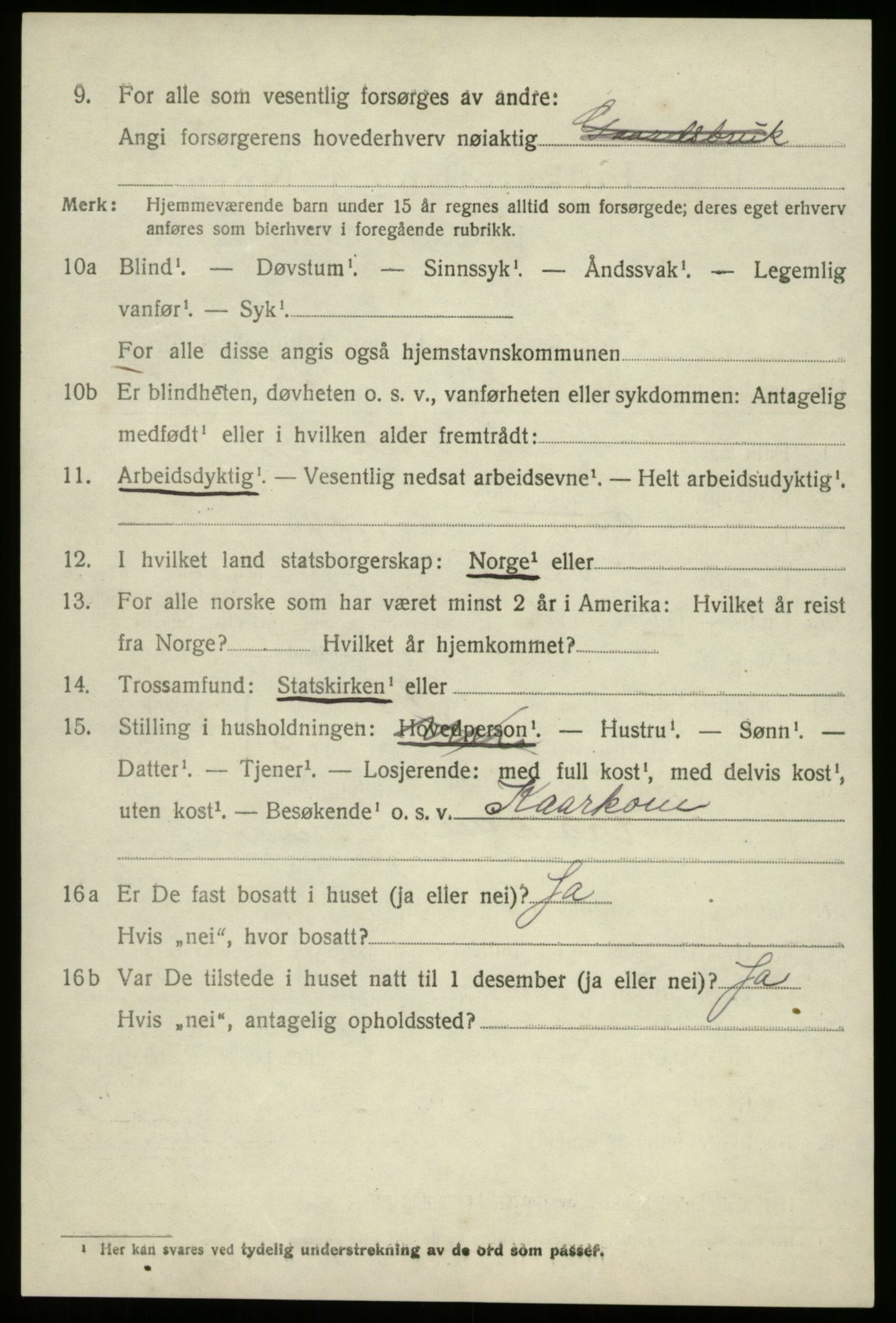 SAB, 1920 census for Innvik, 1920, p. 6128