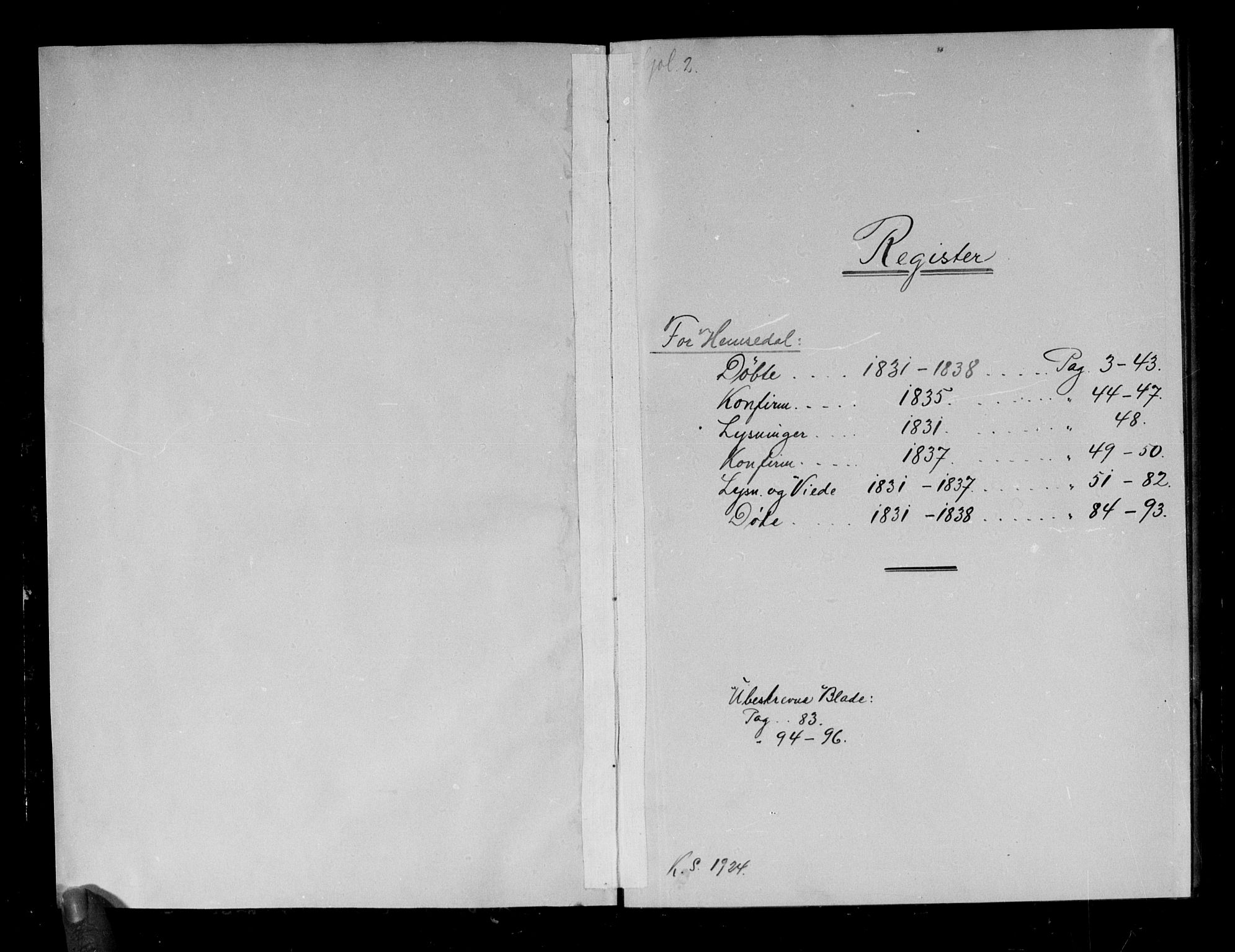 Gol kirkebøker, AV/SAKO-A-226/G/Gb/L0001: Parish register (copy) no. II 1, 1831-1838