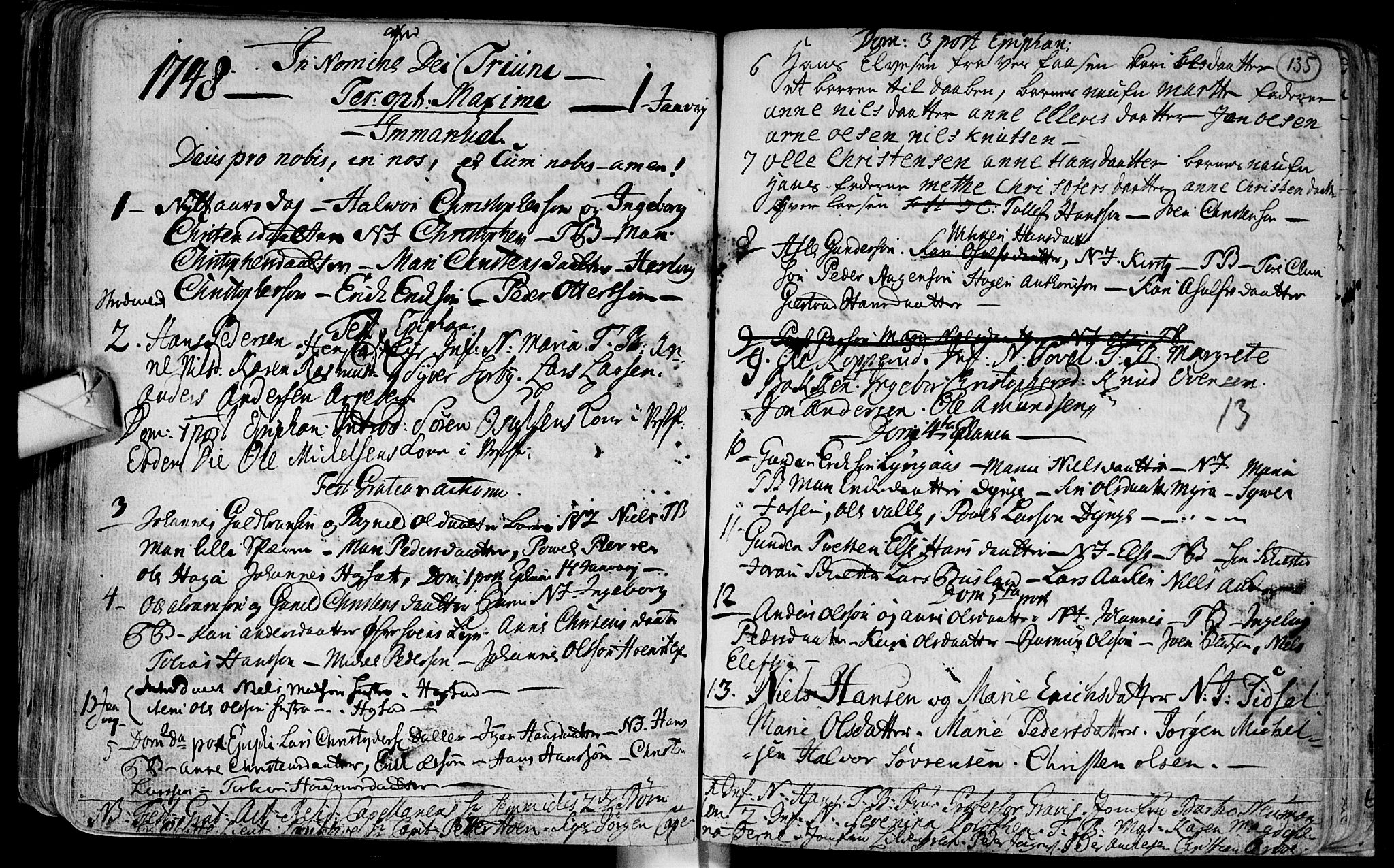 Eiker kirkebøker, SAKO/A-4/F/Fa/L0003: Parish register (official) no. I 3, 1724-1753, p. 135