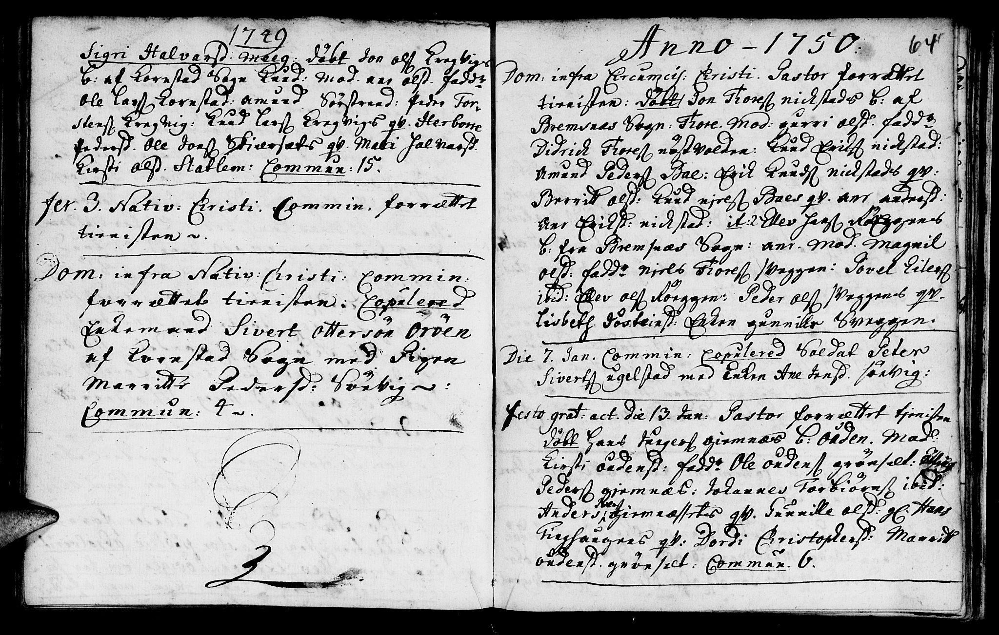 Ministerialprotokoller, klokkerbøker og fødselsregistre - Møre og Romsdal, SAT/A-1454/568/L0797: Parish register (official) no. 568A06, 1731-1760, p. 64
