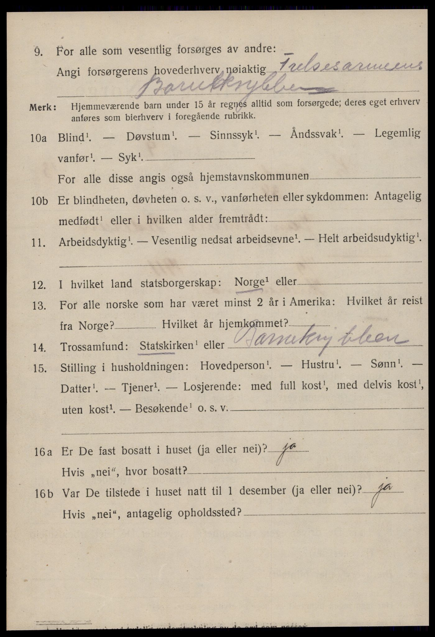 SAT, 1920 census for Kristiansund, 1920, p. 27496