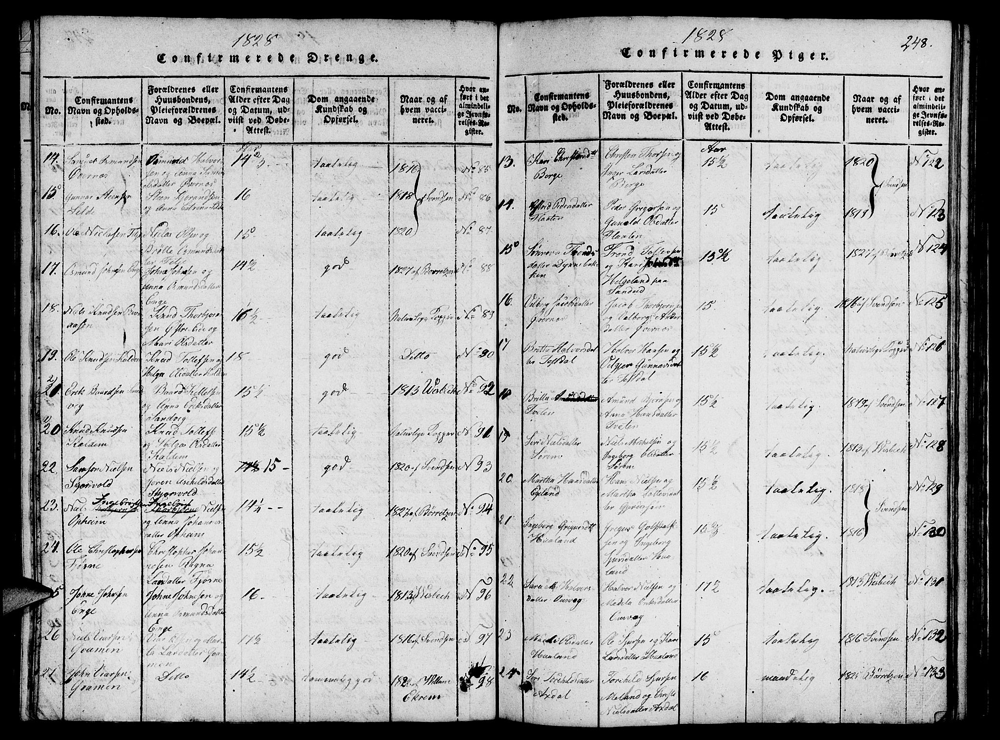Etne sokneprestembete, AV/SAB-A-75001/H/Haa: Parish register (official) no. A 6, 1815-1831, p. 248