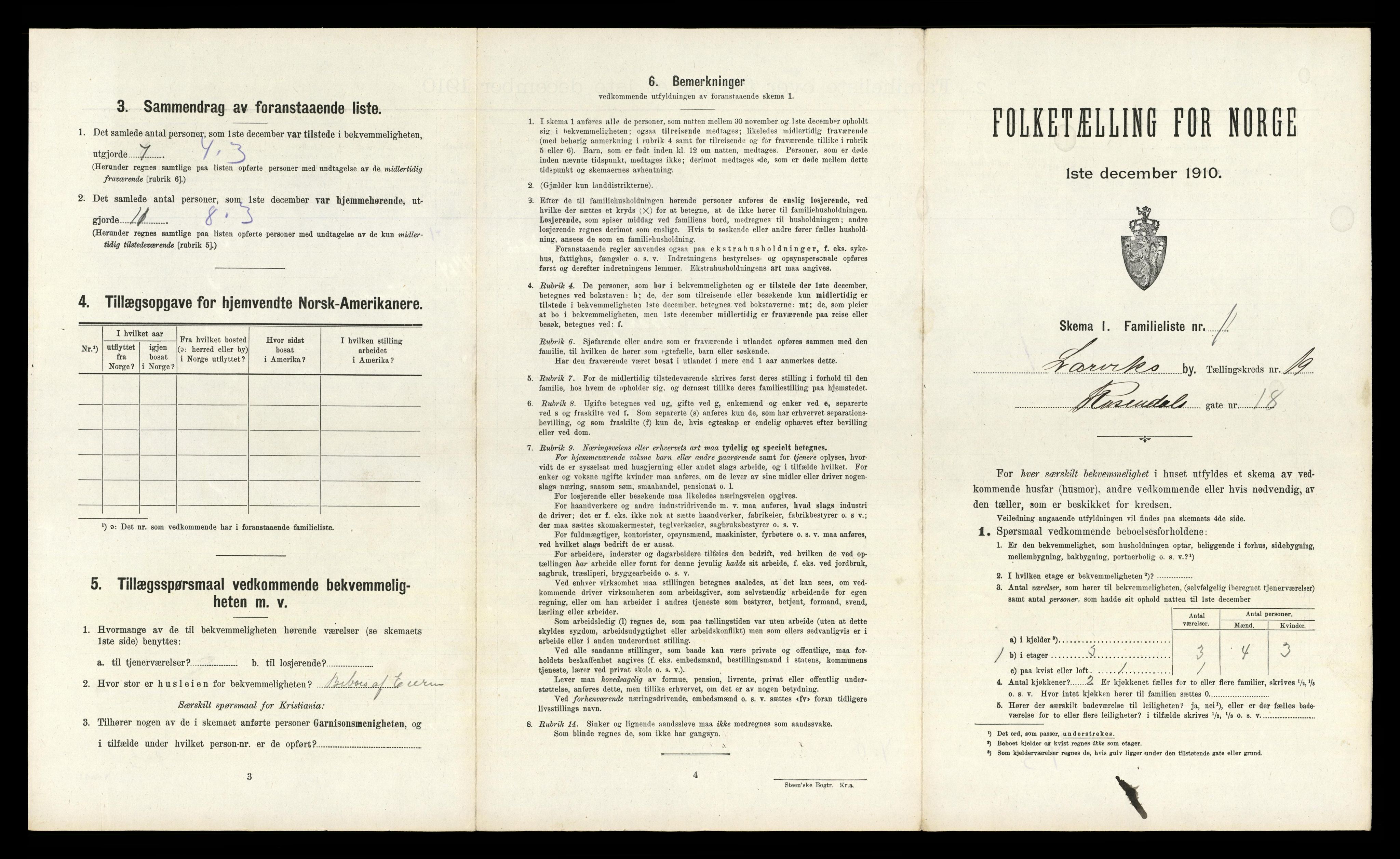 RA, 1910 census for Larvik, 1910, p. 6297