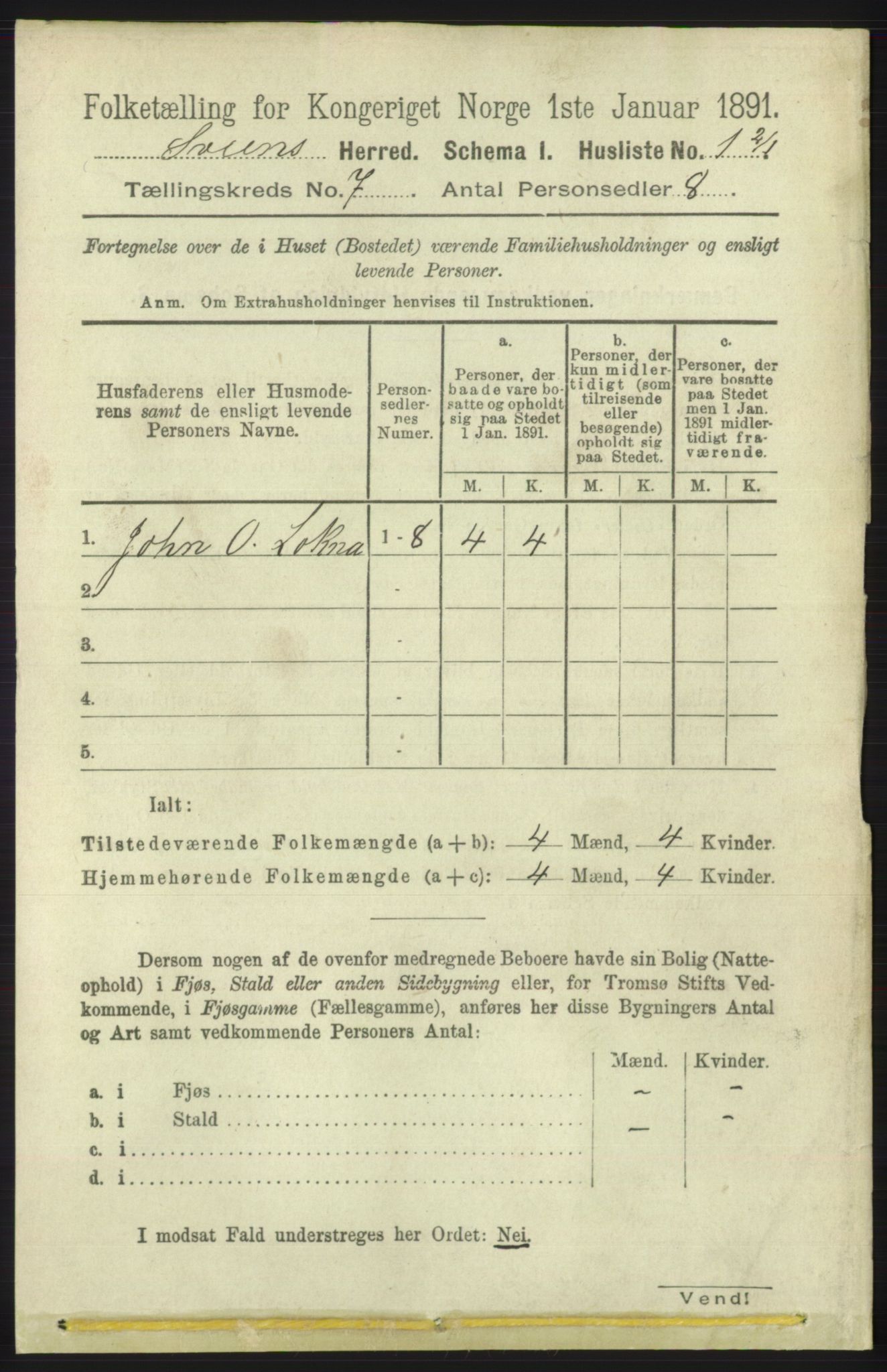 RA, 1891 census for 1216 Sveio, 1891, p. 1918