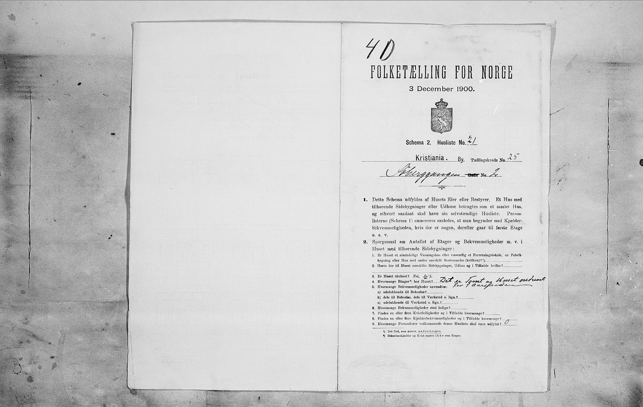 SAO, 1900 census for Kristiania, 1900, p. 95233