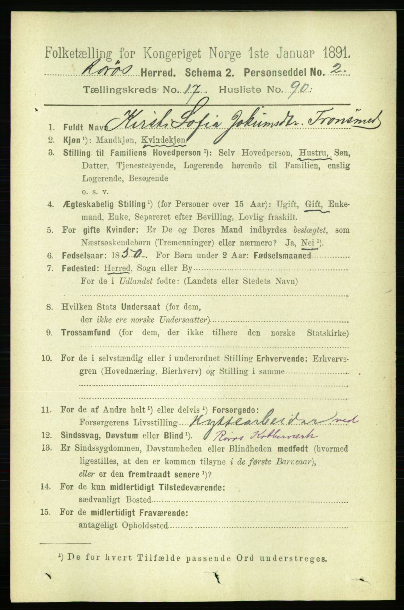 RA, 1891 census for 1640 Røros, 1891, p. 4791