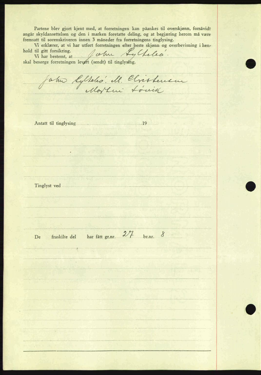 Romsdal sorenskriveri, AV/SAT-A-4149/1/2/2C: Mortgage book no. A7, 1939-1939, Diary no: : 2090/1939