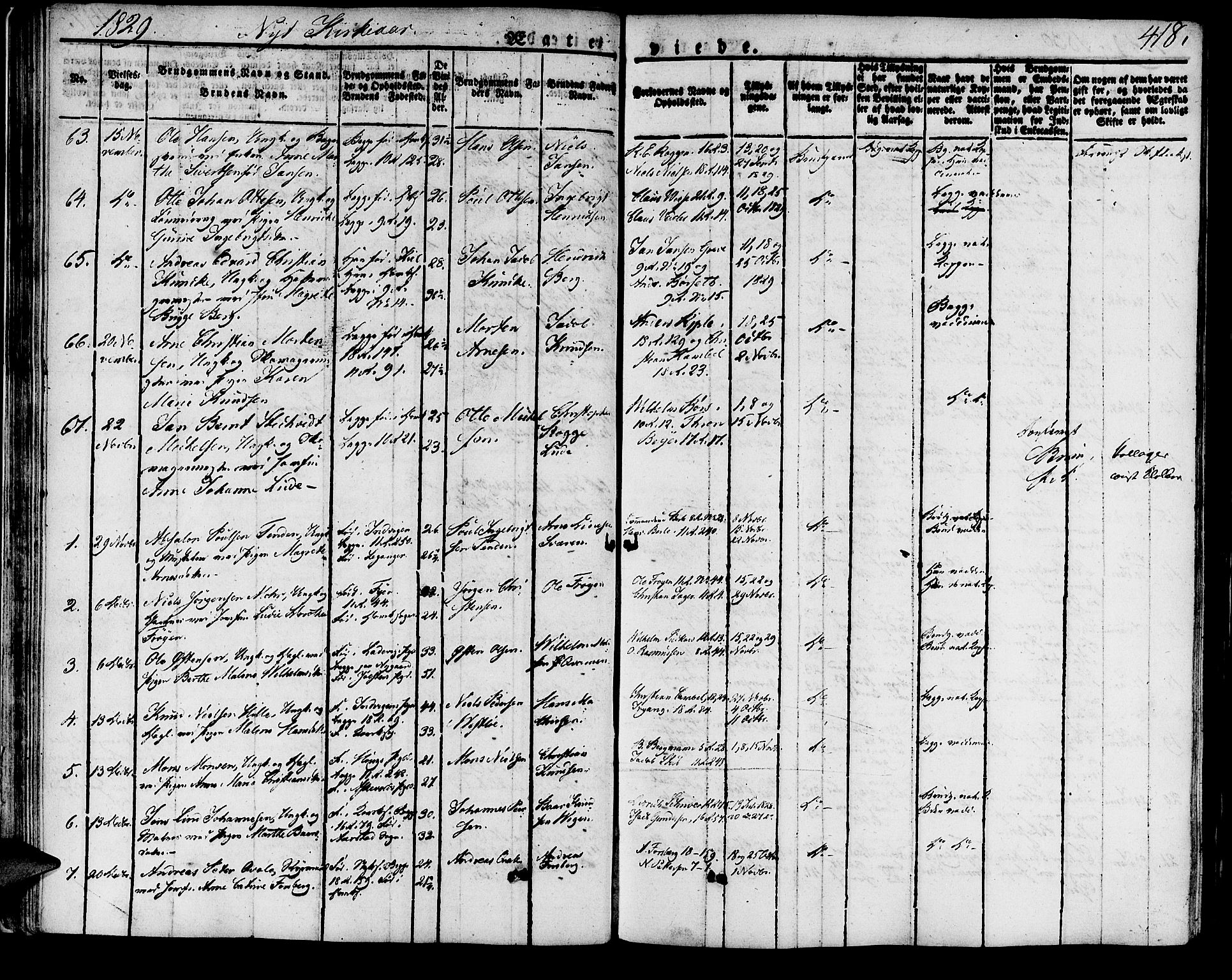 Domkirken sokneprestembete, SAB/A-74801/H/Haa/L0012: Parish register (official) no. A 12, 1821-1840, p. 418