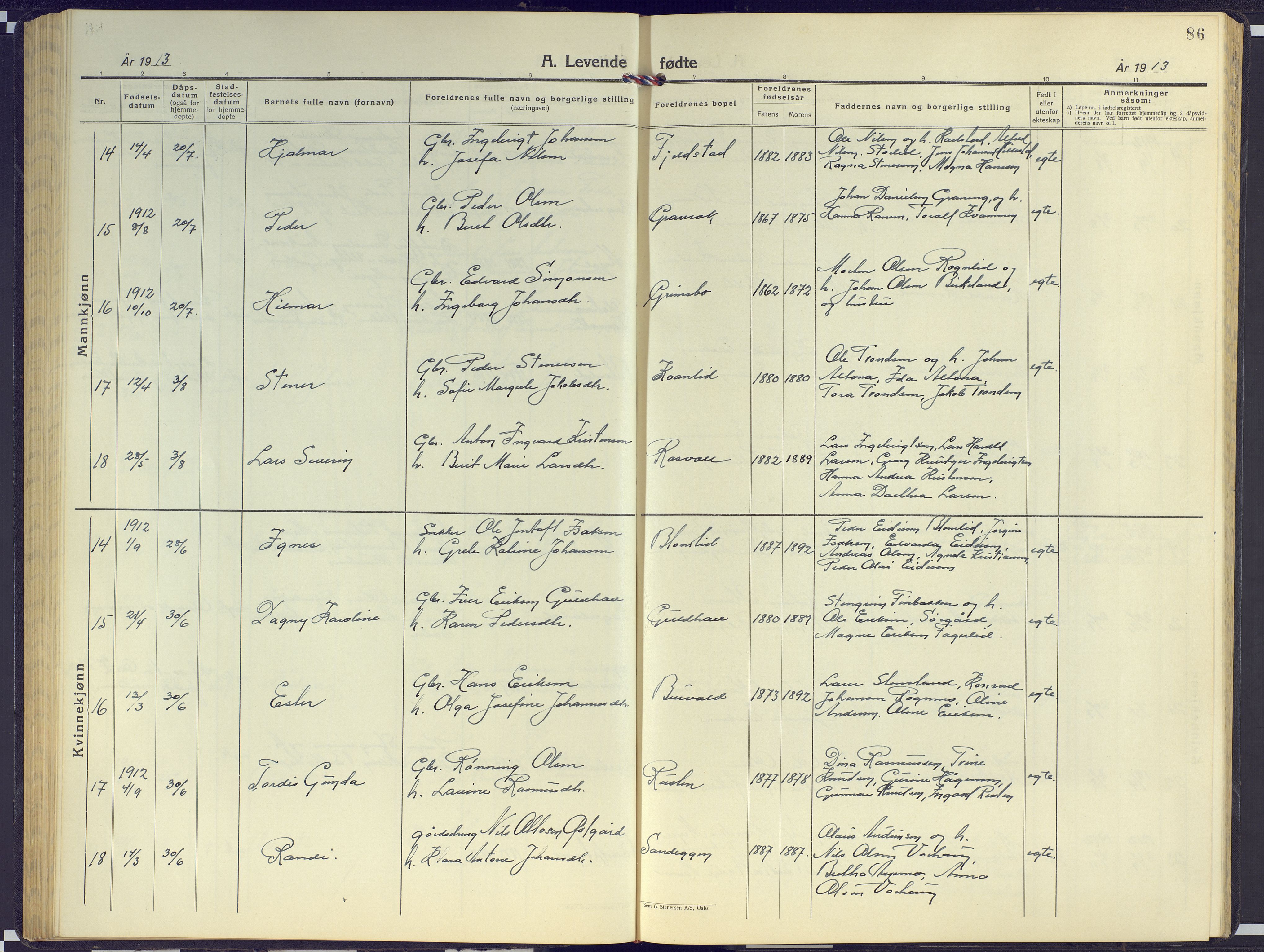 Målselv sokneprestembete, SATØ/S-1311/G/Ga/Gab/L0005klokker: Parish register (copy) no. 5, 1901-1932, p. 86