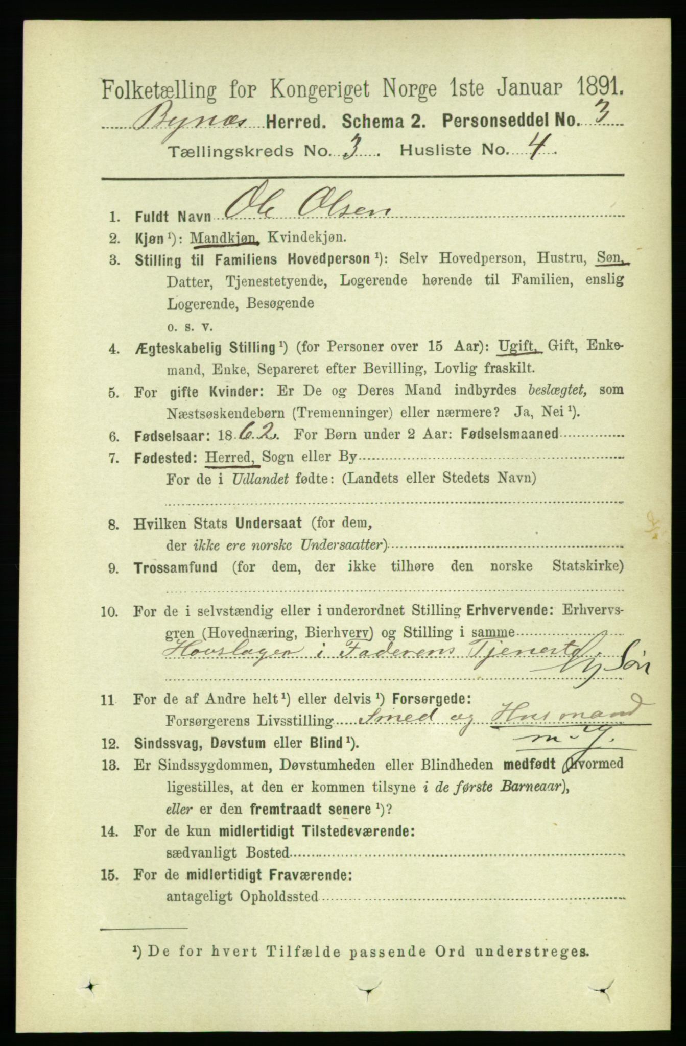 RA, 1891 census for 1655 Byneset, 1891, p. 1308
