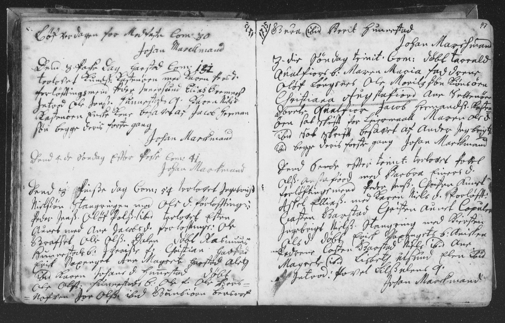 Ministerialprotokoller, klokkerbøker og fødselsregistre - Nord-Trøndelag, SAT/A-1458/786/L0685: Parish register (official) no. 786A01, 1710-1798, p. 47
