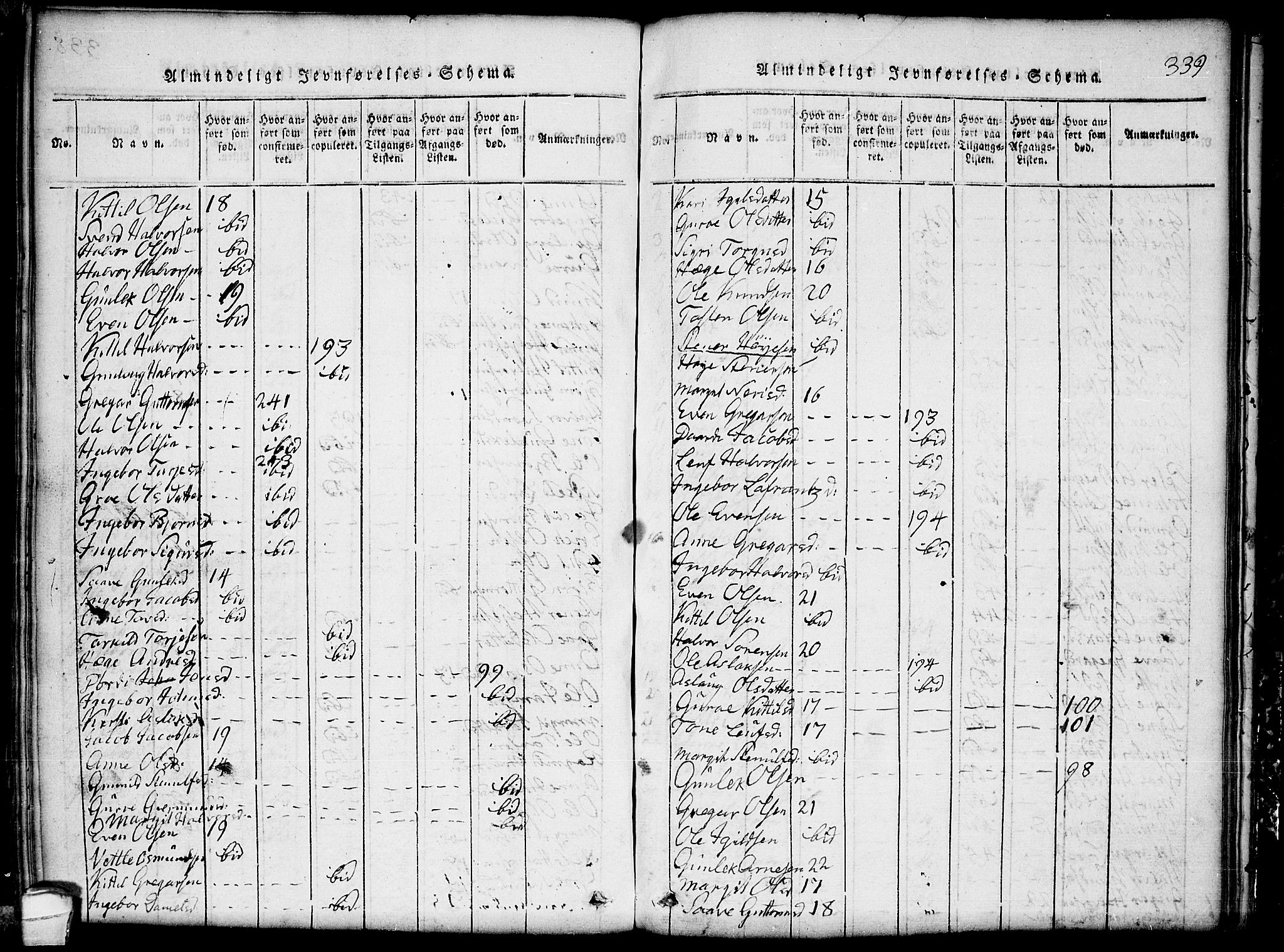 Seljord kirkebøker, SAKO/A-20/G/Gb/L0002: Parish register (copy) no. II 2, 1815-1854, p. 339