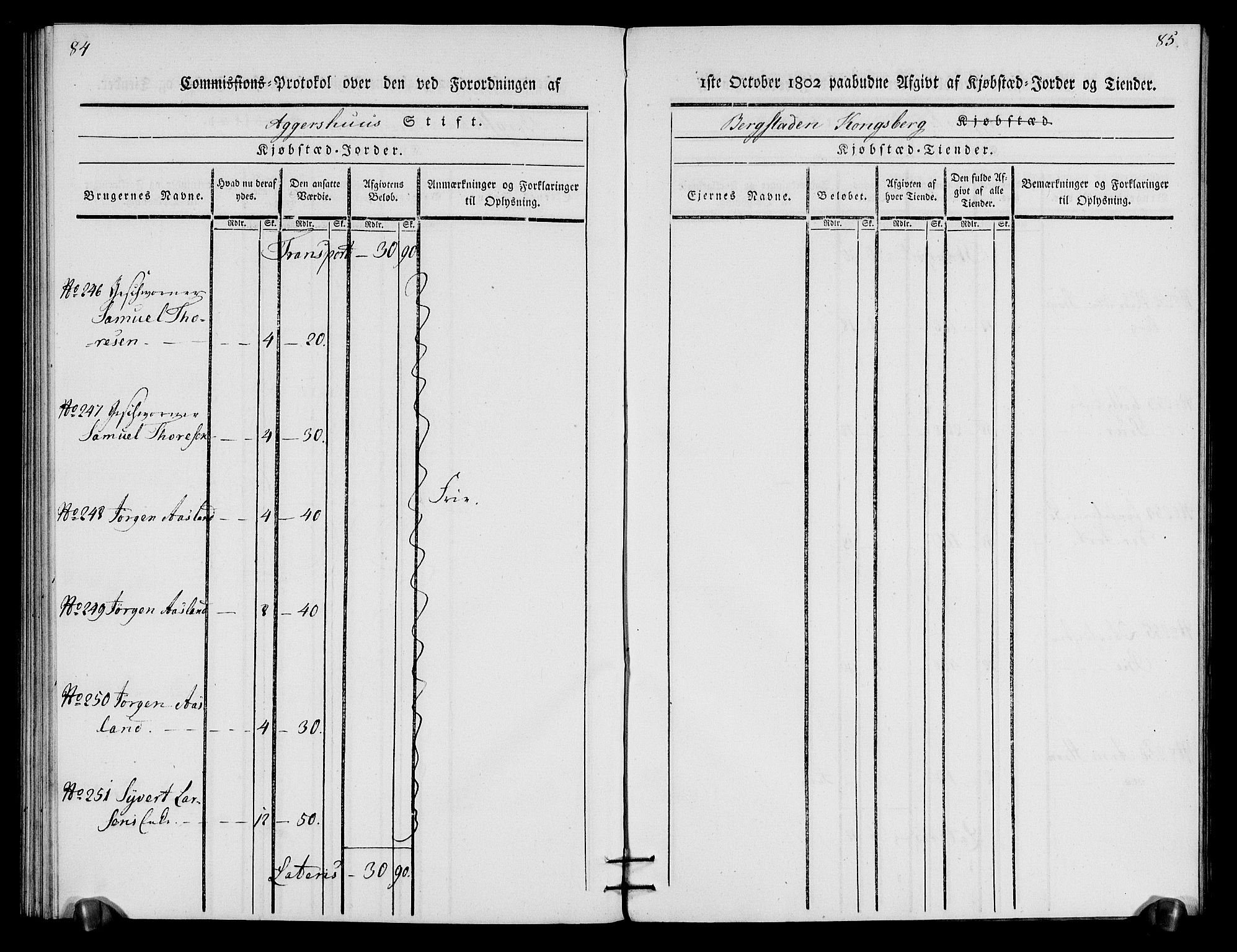 Rentekammeret inntil 1814, Realistisk ordnet avdeling, AV/RA-EA-4070/N/Ne/Nea/L0057b: Numedal og Sandsvær fogderi. Oppebørselsregister for Kongsberg bergstad, 1803-1804, p. 46