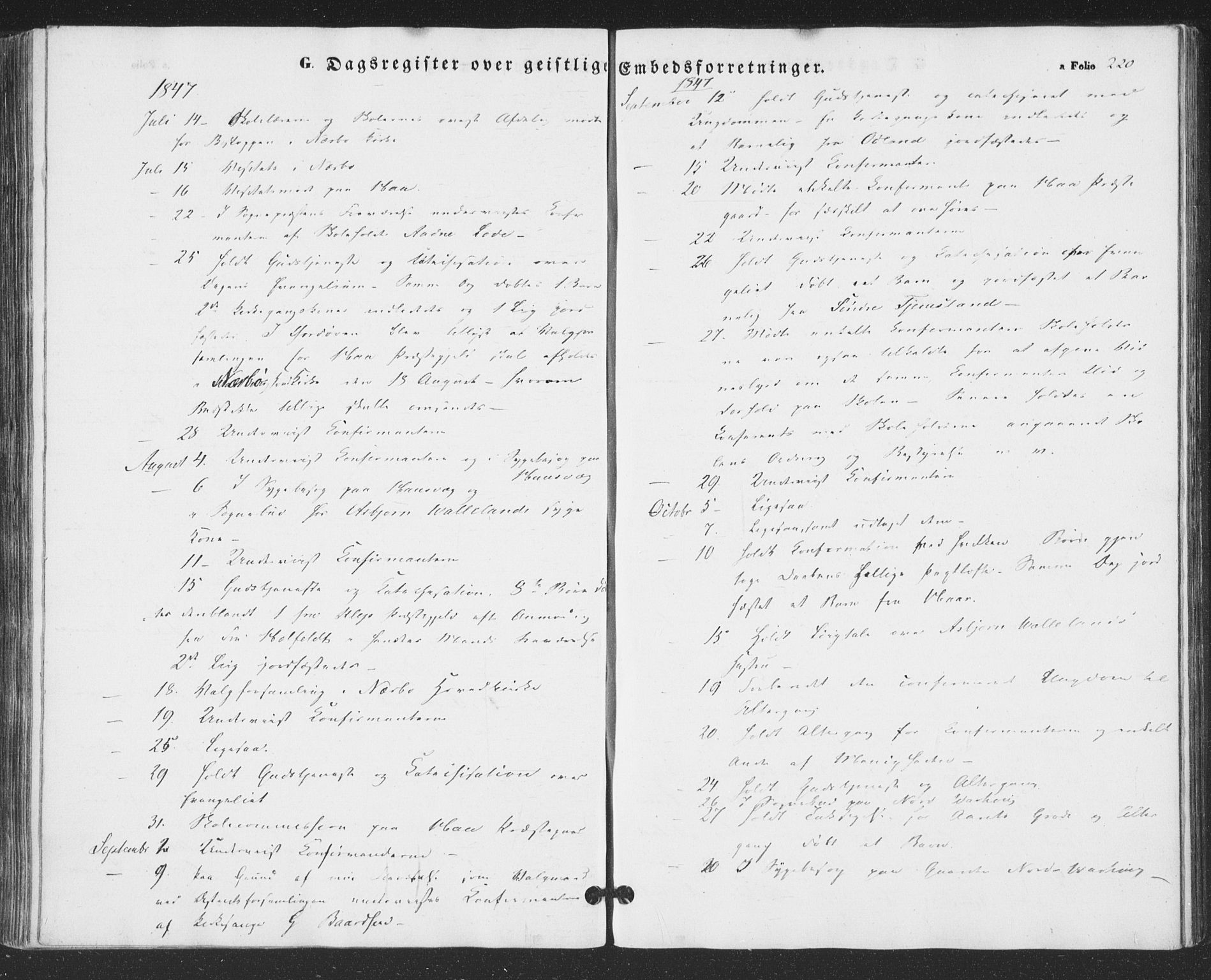 Hå sokneprestkontor, AV/SAST-A-101801/001/30BA/L0007: Parish register (official) no. A 6, 1842-1855, p. 220