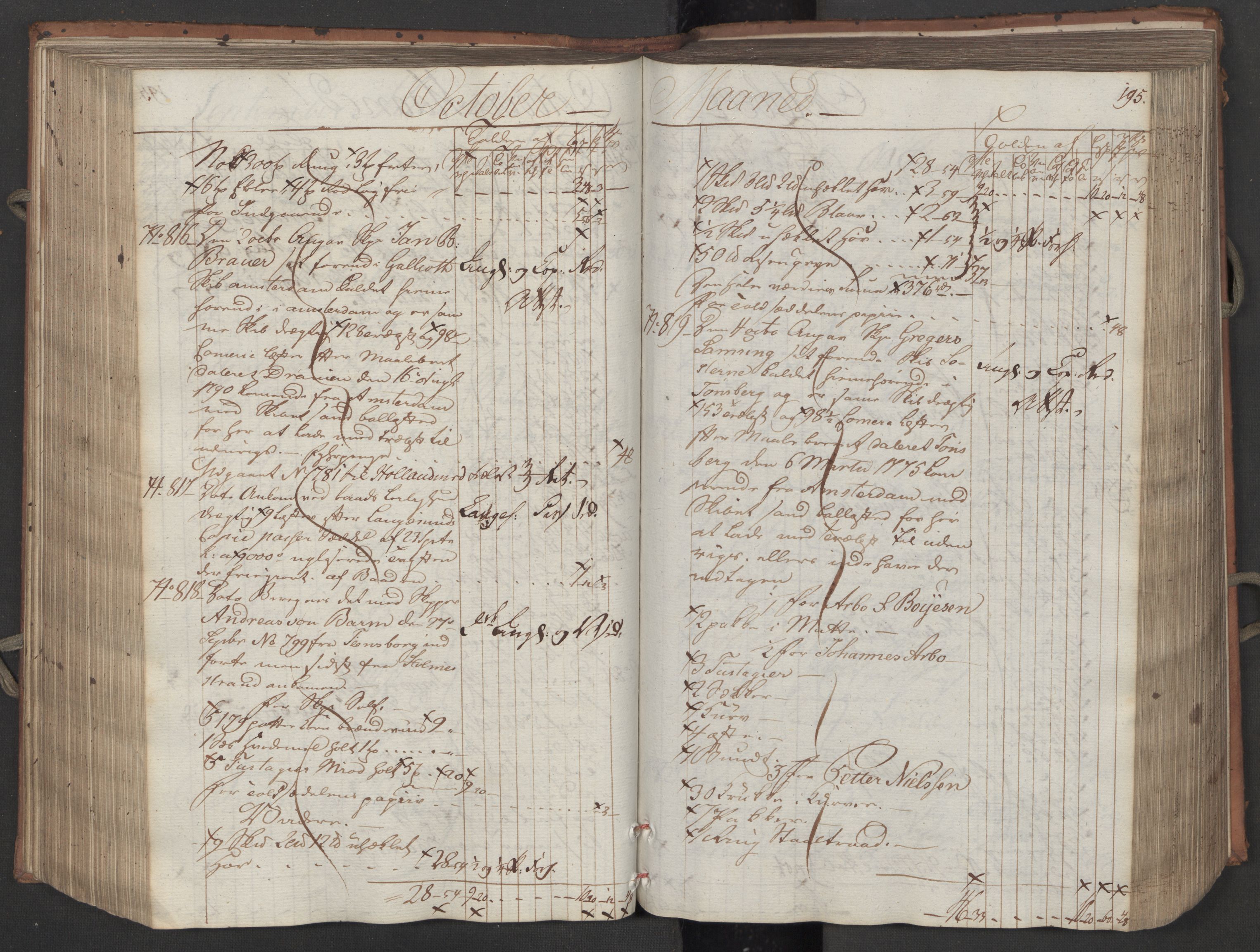 Generaltollkammeret, tollregnskaper, RA/EA-5490/R08/L0158/0001: Tollregnskaper Drammen / Inngående tollbok, 1790, p. 195