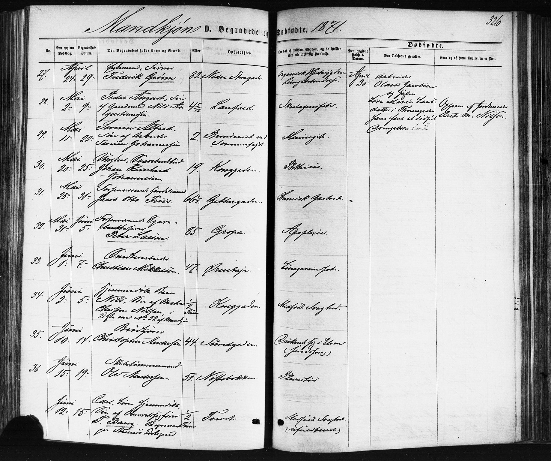 Bragernes kirkebøker, AV/SAKO-A-6/F/Fb/L0004: Parish register (official) no. II 4, 1869-1875, p. 326