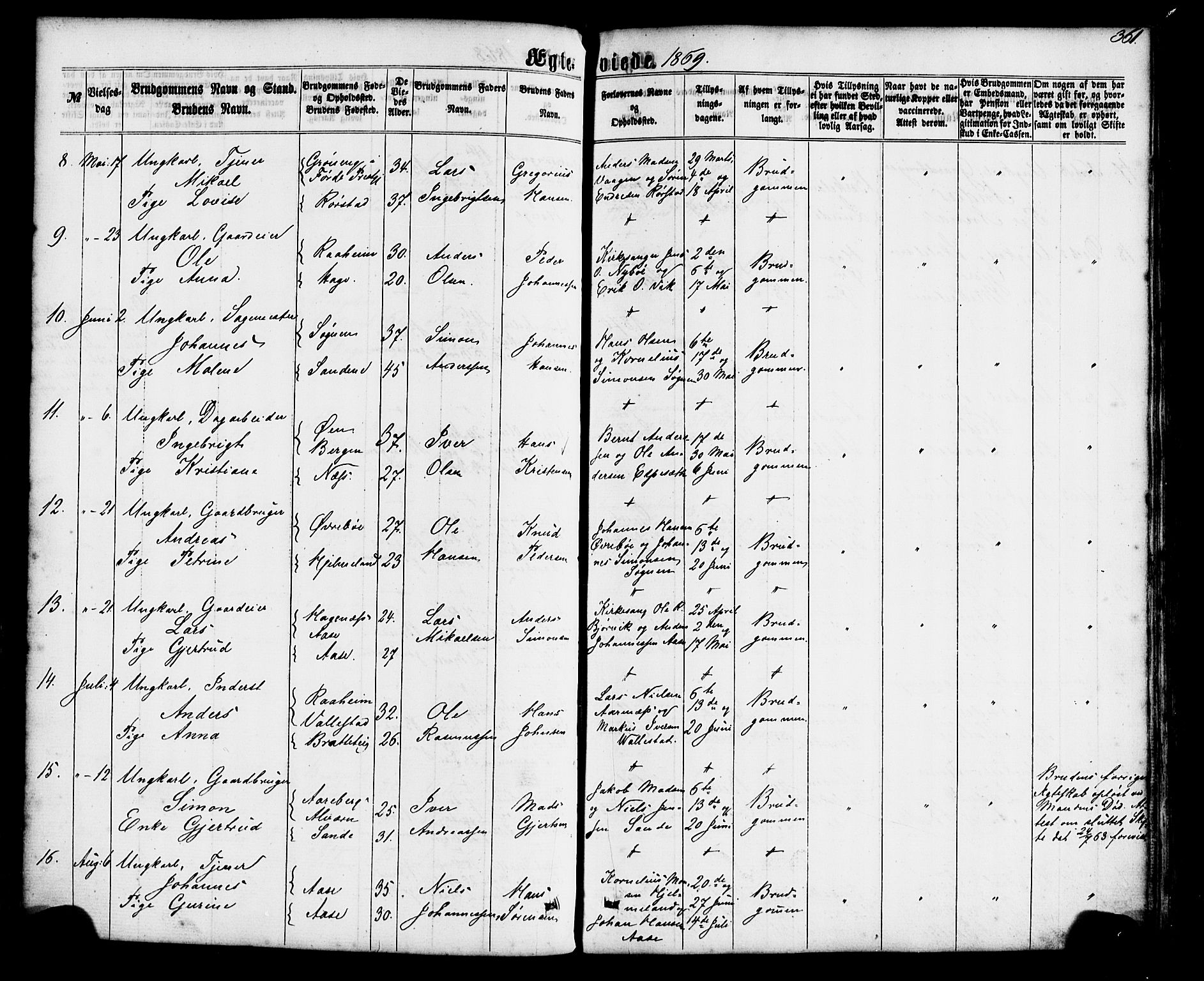 Gaular sokneprestembete, SAB/A-80001/H/Haa: Parish register (official) no. A 5, 1860-1881, p. 361