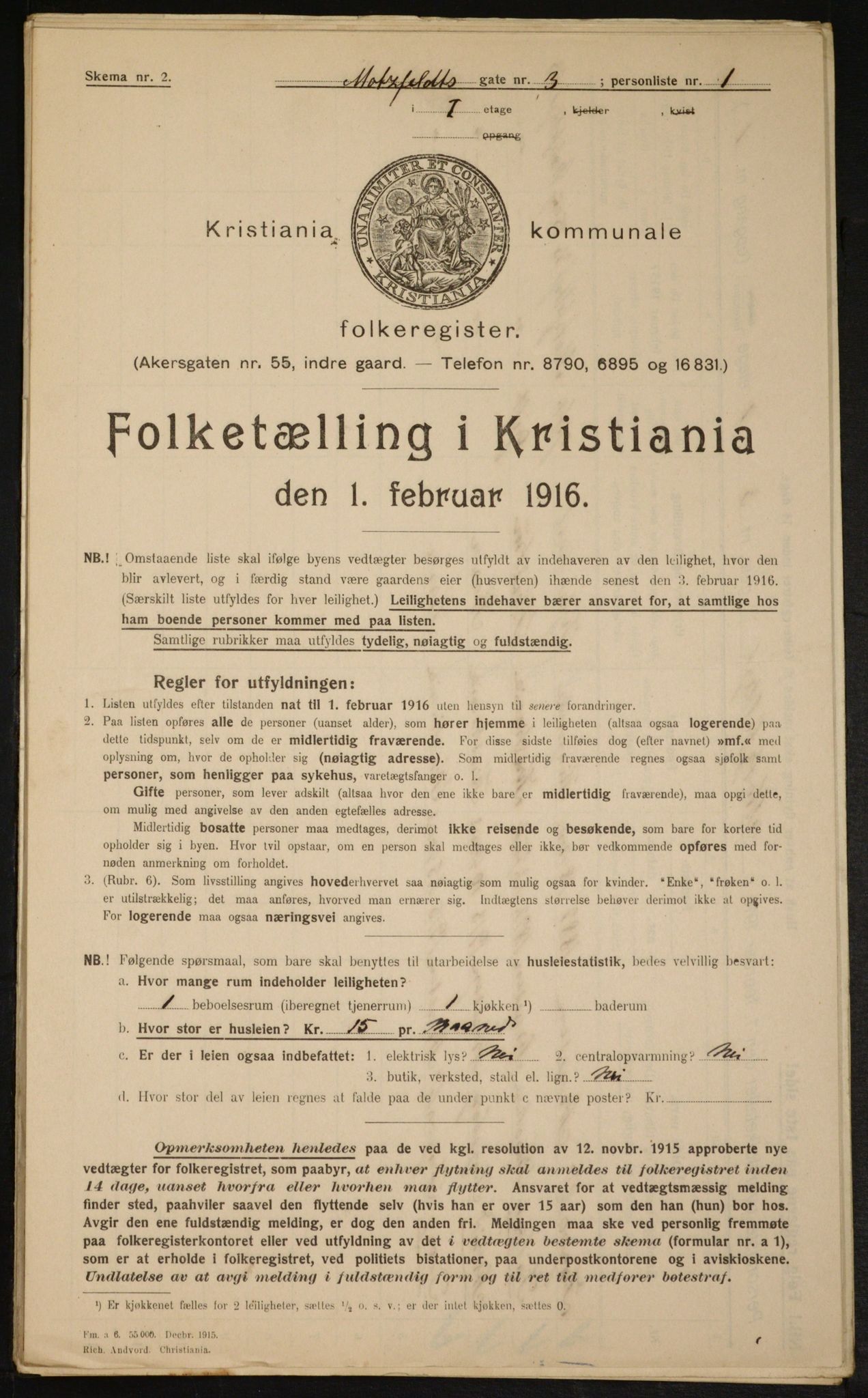 OBA, Municipal Census 1916 for Kristiania, 1916, p. 67566