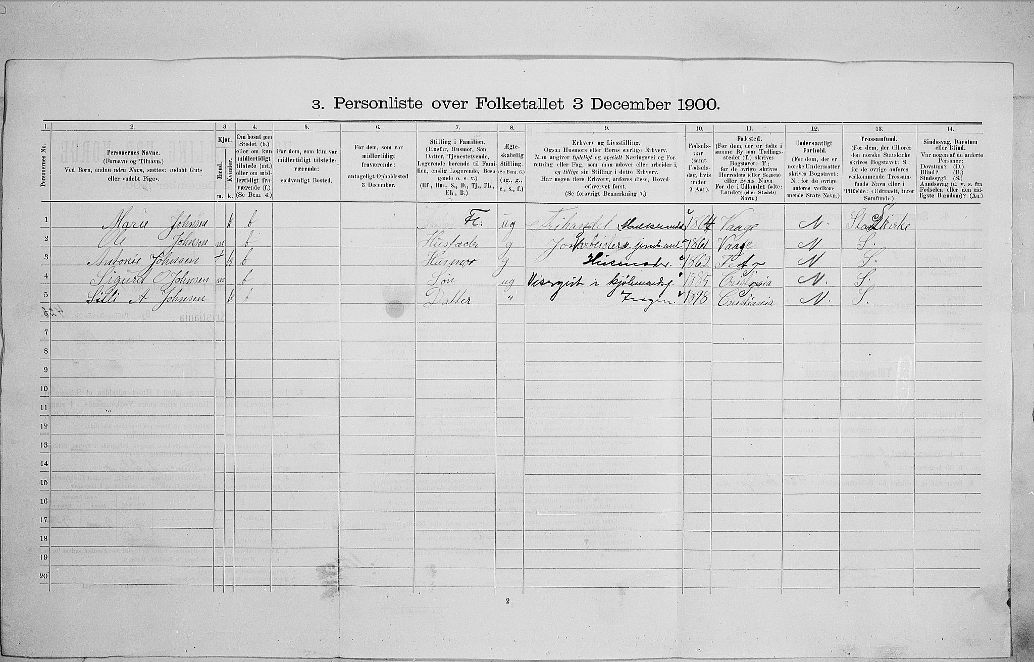 SAO, 1900 census for Kristiania, 1900, p. 54472