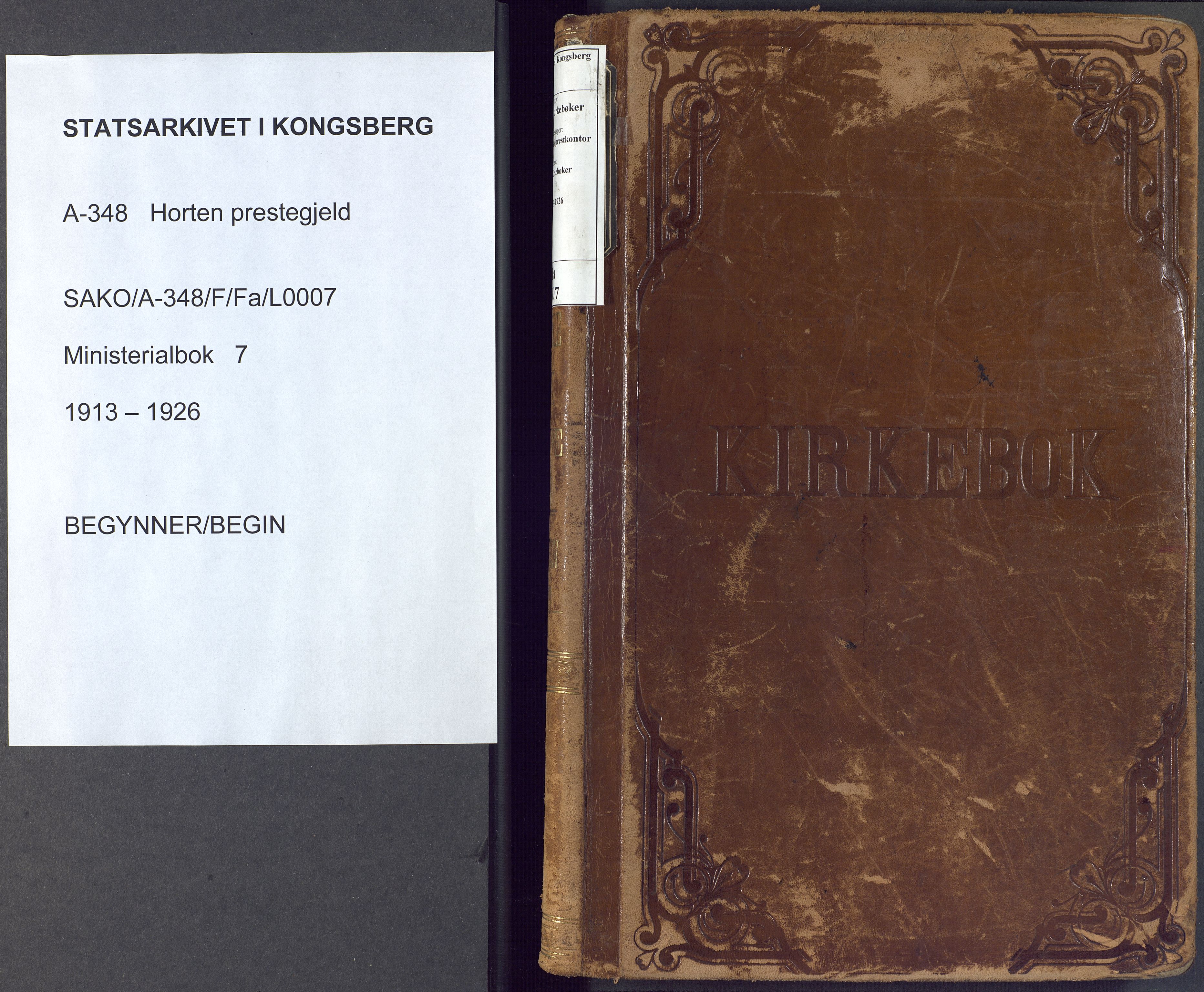 Horten kirkebøker, AV/SAKO-A-348/F/Fa/L0007: Parish register (official) no. 7, 1913-1926