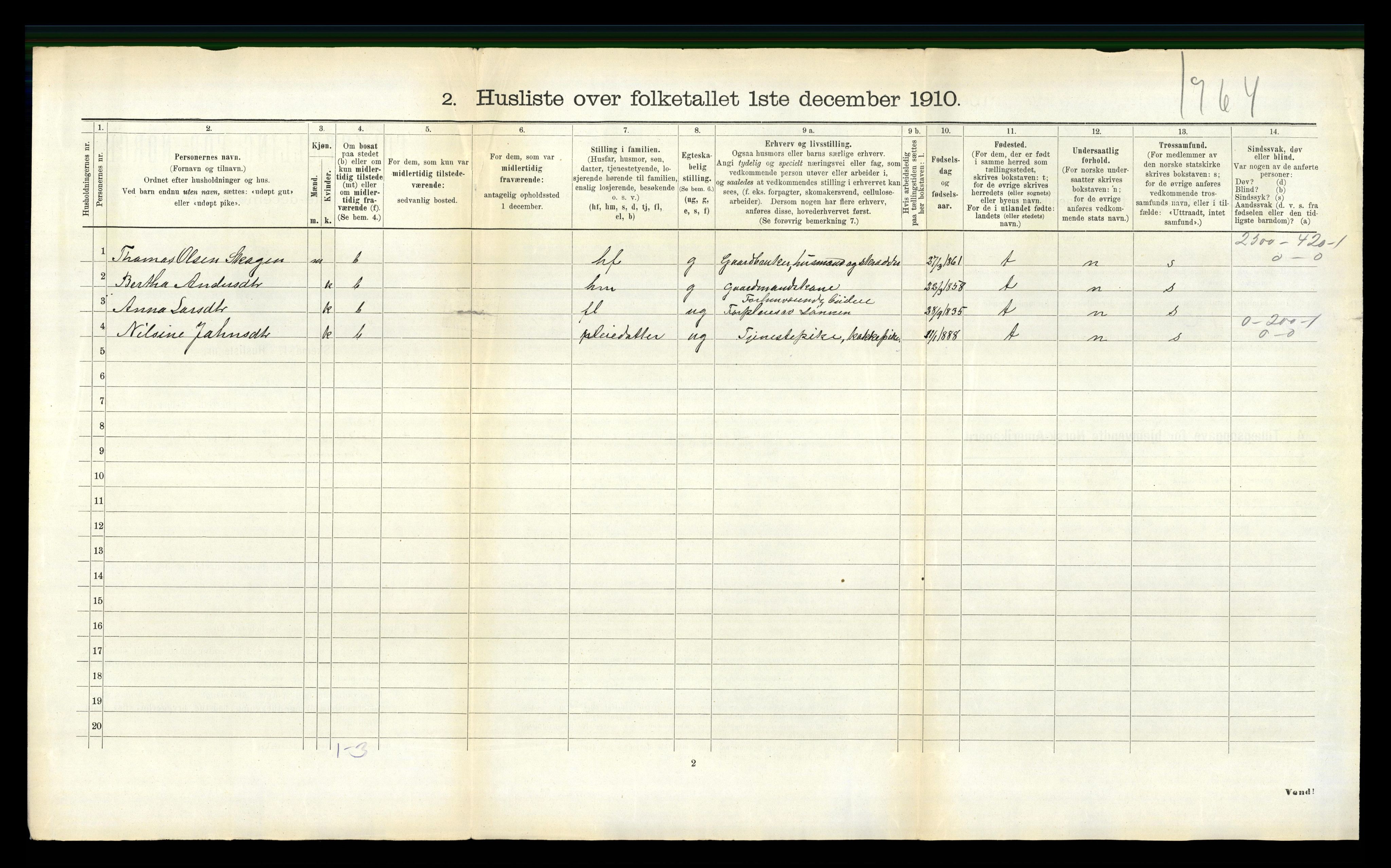 RA, 1910 census for Luster, 1910, p. 186