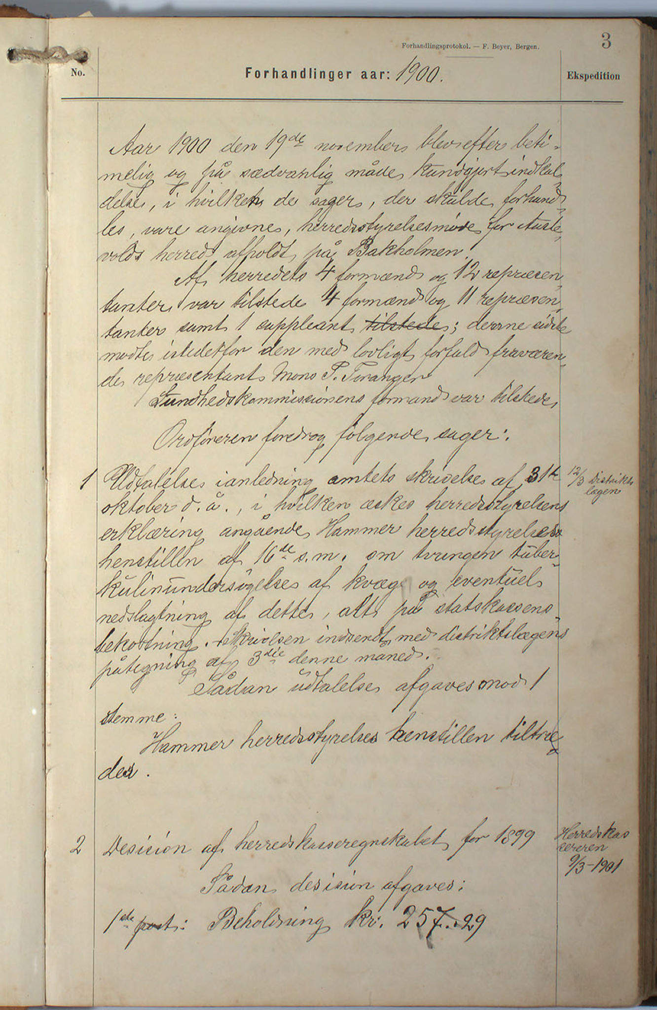 Austevoll kommune. Formannskapet, IKAH/1244-021/A/Aa/L0002a: Møtebok for heradstyret, 1901-1910, p. 4