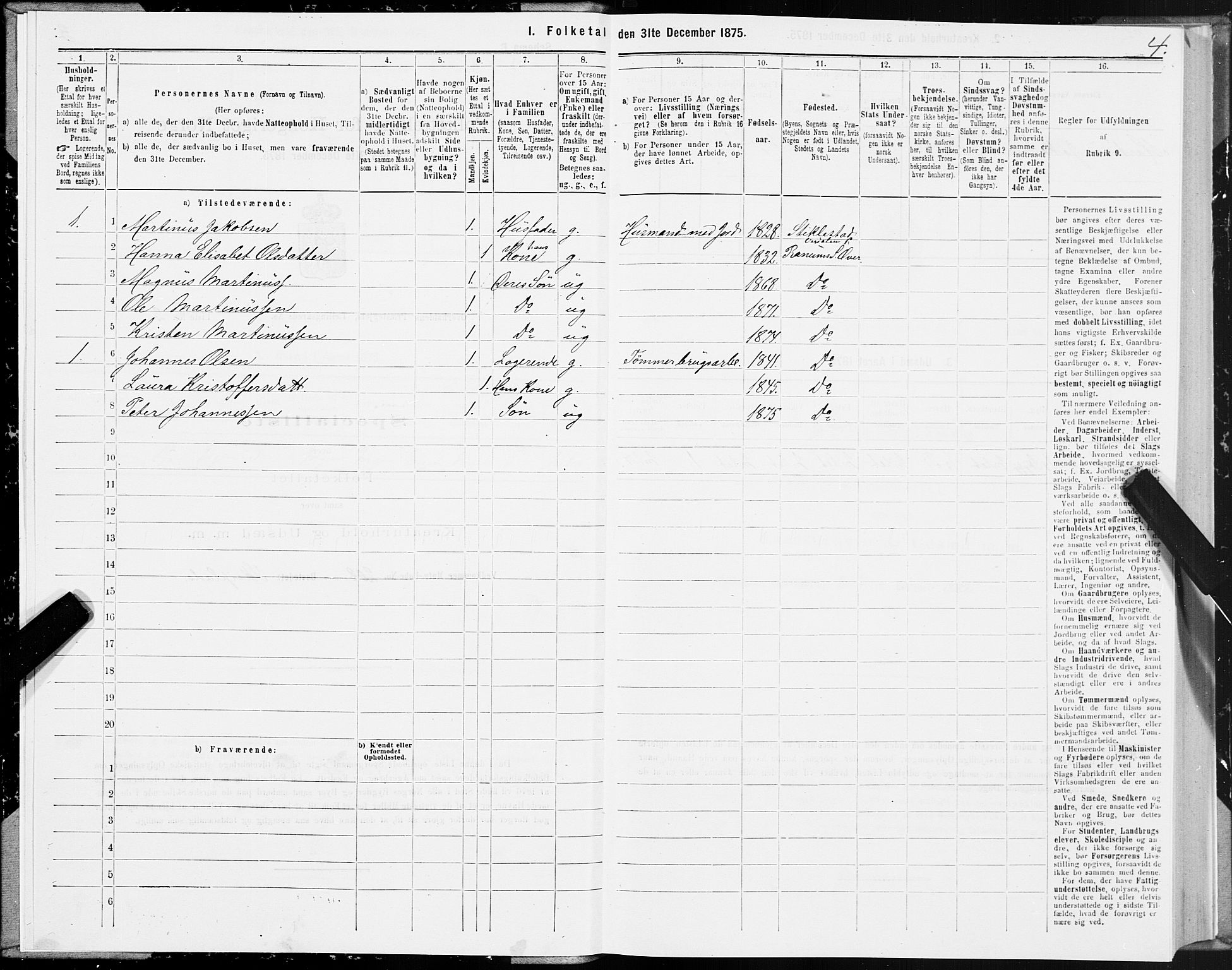 SAT, 1875 census for 1744P Overhalla, 1875, p. 1004