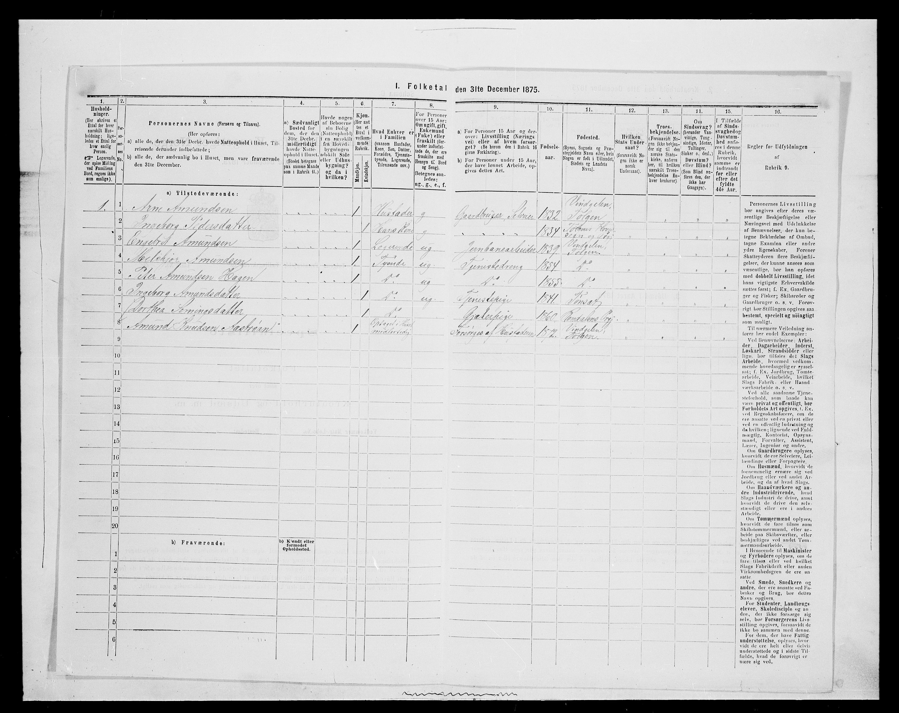 SAH, 1875 census for 0436P Tolga, 1875, p. 241