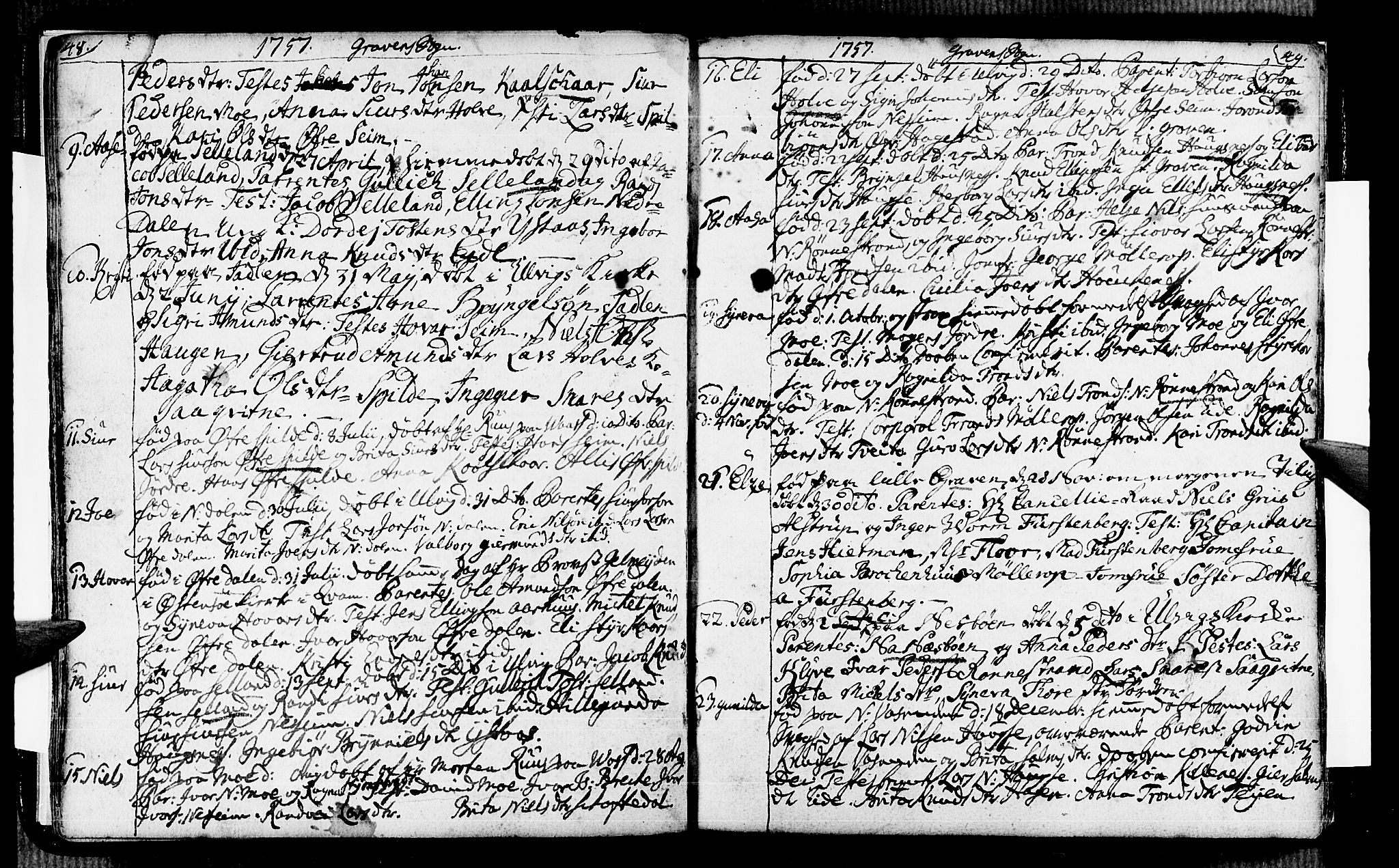 Ulvik sokneprestembete, SAB/A-78801/H/Haa: Parish register (official) no. A 6, 1743-1761, p. 48-49