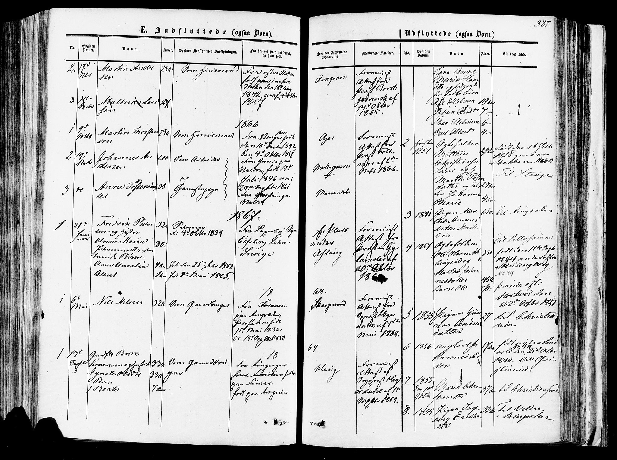Vang prestekontor, Hedmark, SAH/PREST-008/H/Ha/Haa/L0013: Parish register (official) no. 13, 1855-1879, p. 387