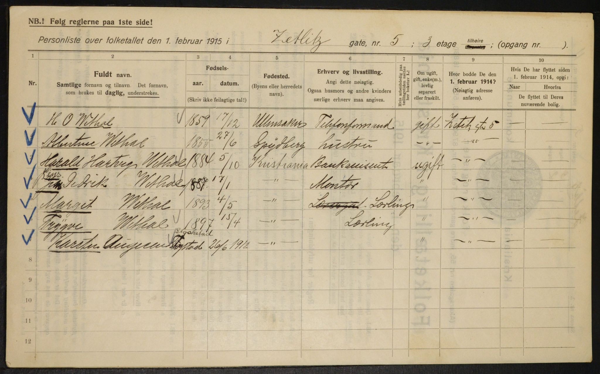 OBA, Municipal Census 1915 for Kristiania, 1915, p. 129270