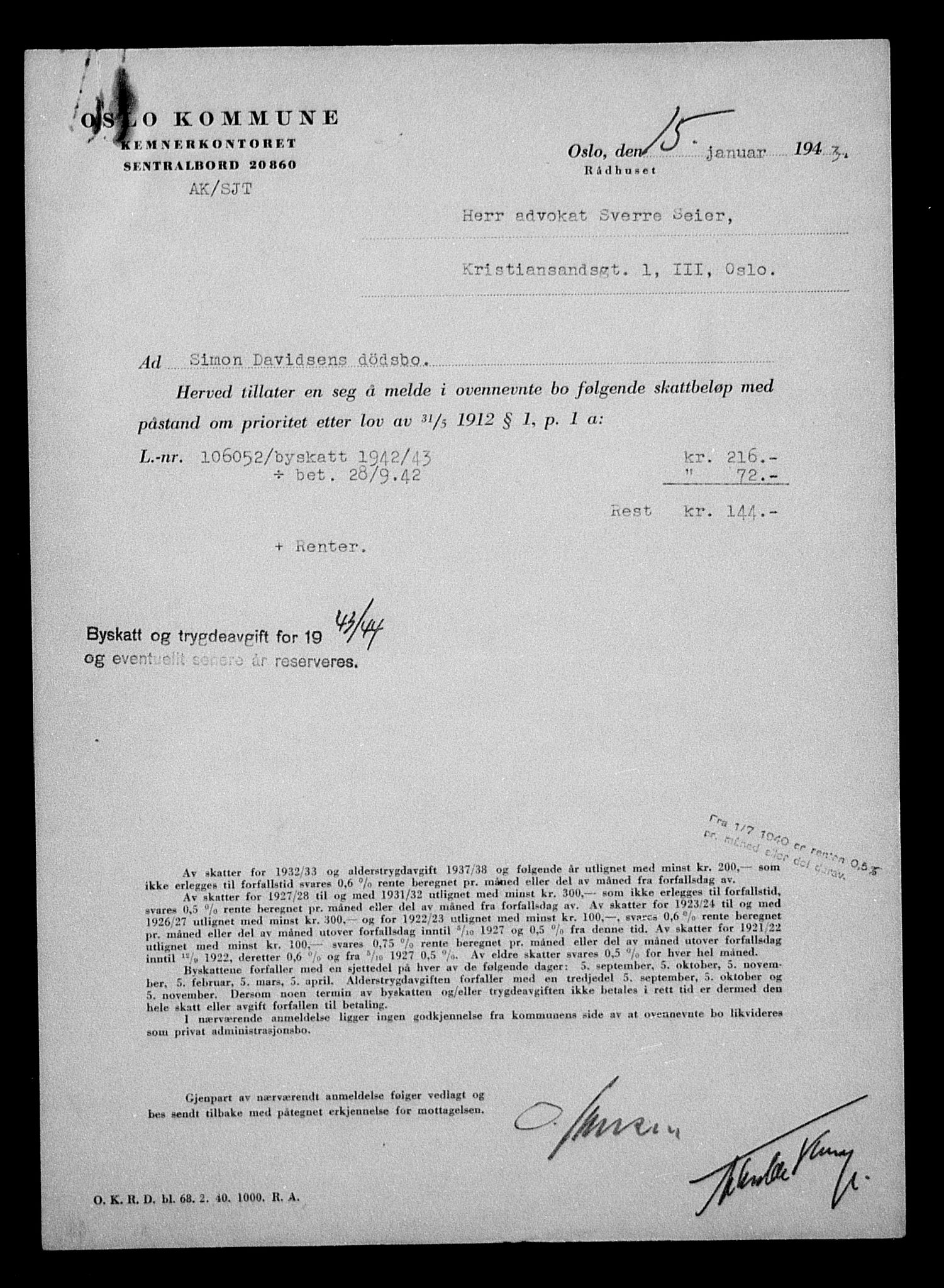 Justisdepartementet, Tilbakeføringskontoret for inndratte formuer, AV/RA-S-1564/H/Hc/Hcc/L0930: --, 1945-1947, p. 72