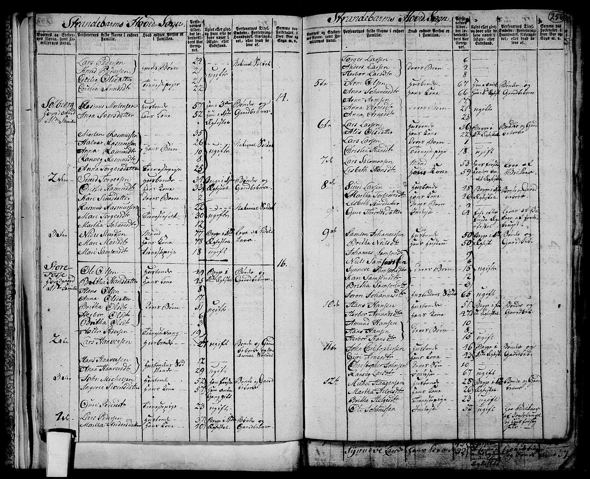 RA, 1801 census for 1226P Strandebarm, 1801, p. 255b-256a