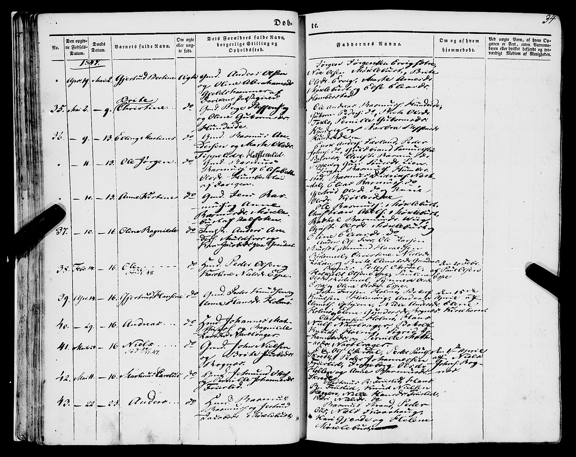 Eid sokneprestembete, AV/SAB-A-82301/H/Haa/Haaa/L0007: Parish register (official) no. A 7, 1844-1858, p. 34