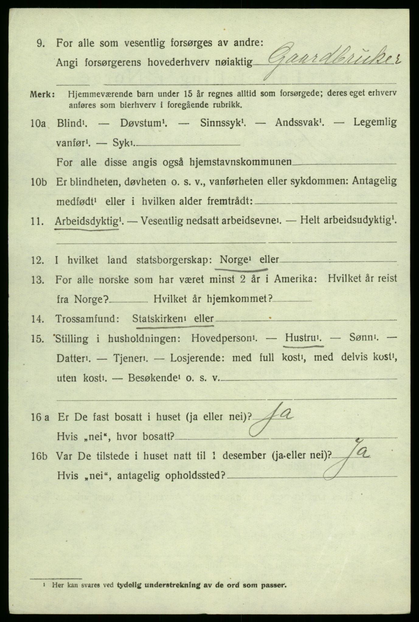 SAB, 1920 census for Kvam, 1920, p. 4736