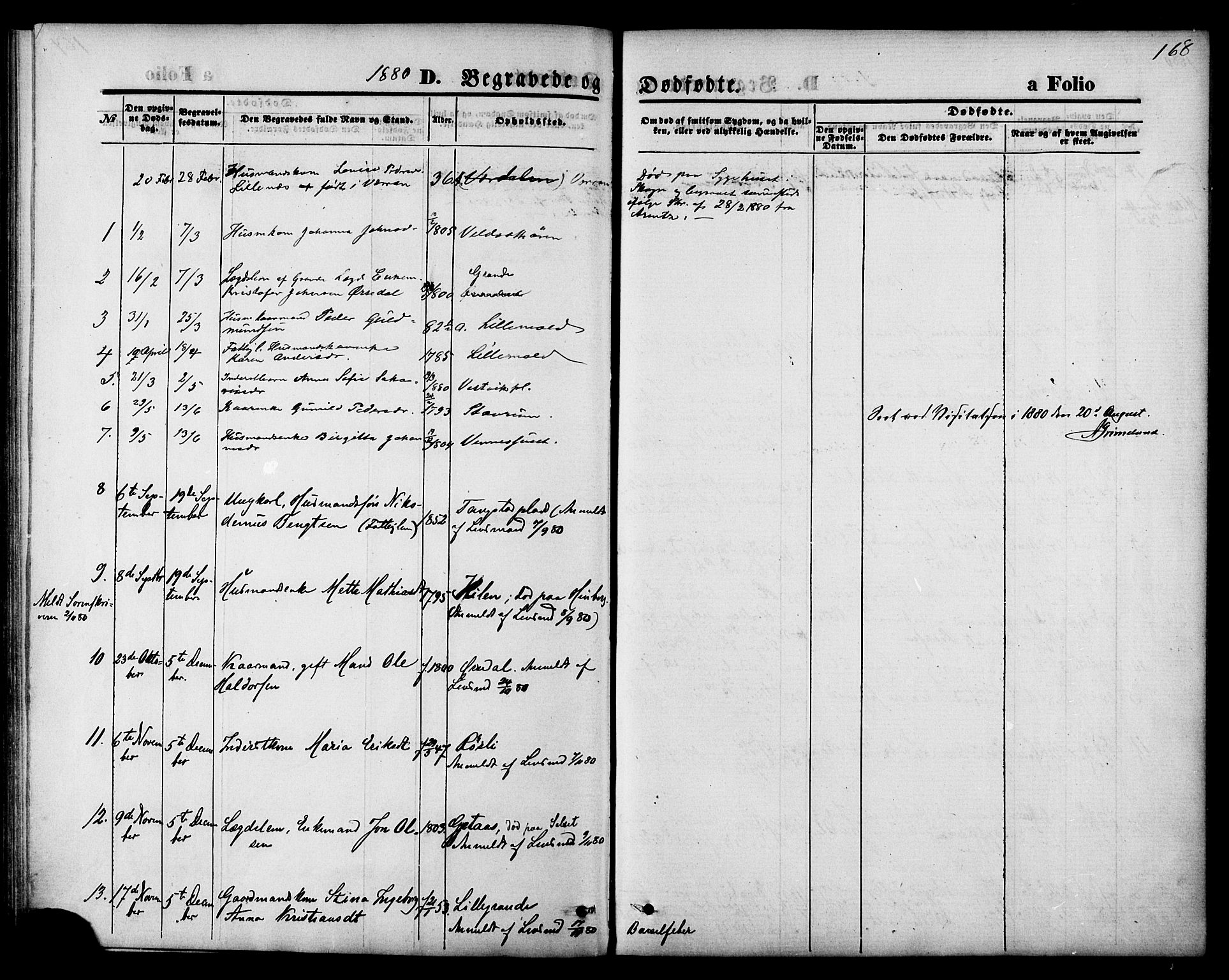 Ministerialprotokoller, klokkerbøker og fødselsregistre - Nord-Trøndelag, SAT/A-1458/744/L0419: Parish register (official) no. 744A03, 1867-1881, p. 168