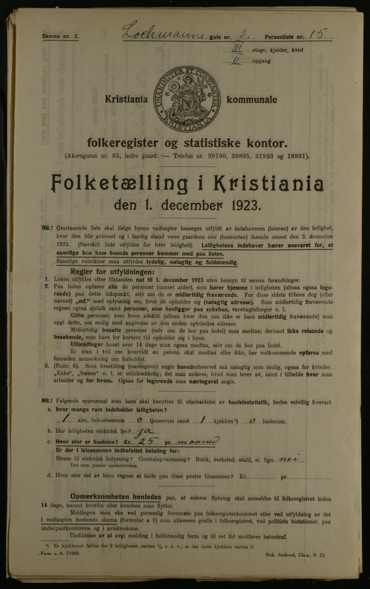 OBA, Municipal Census 1923 for Kristiania, 1923, p. 64754