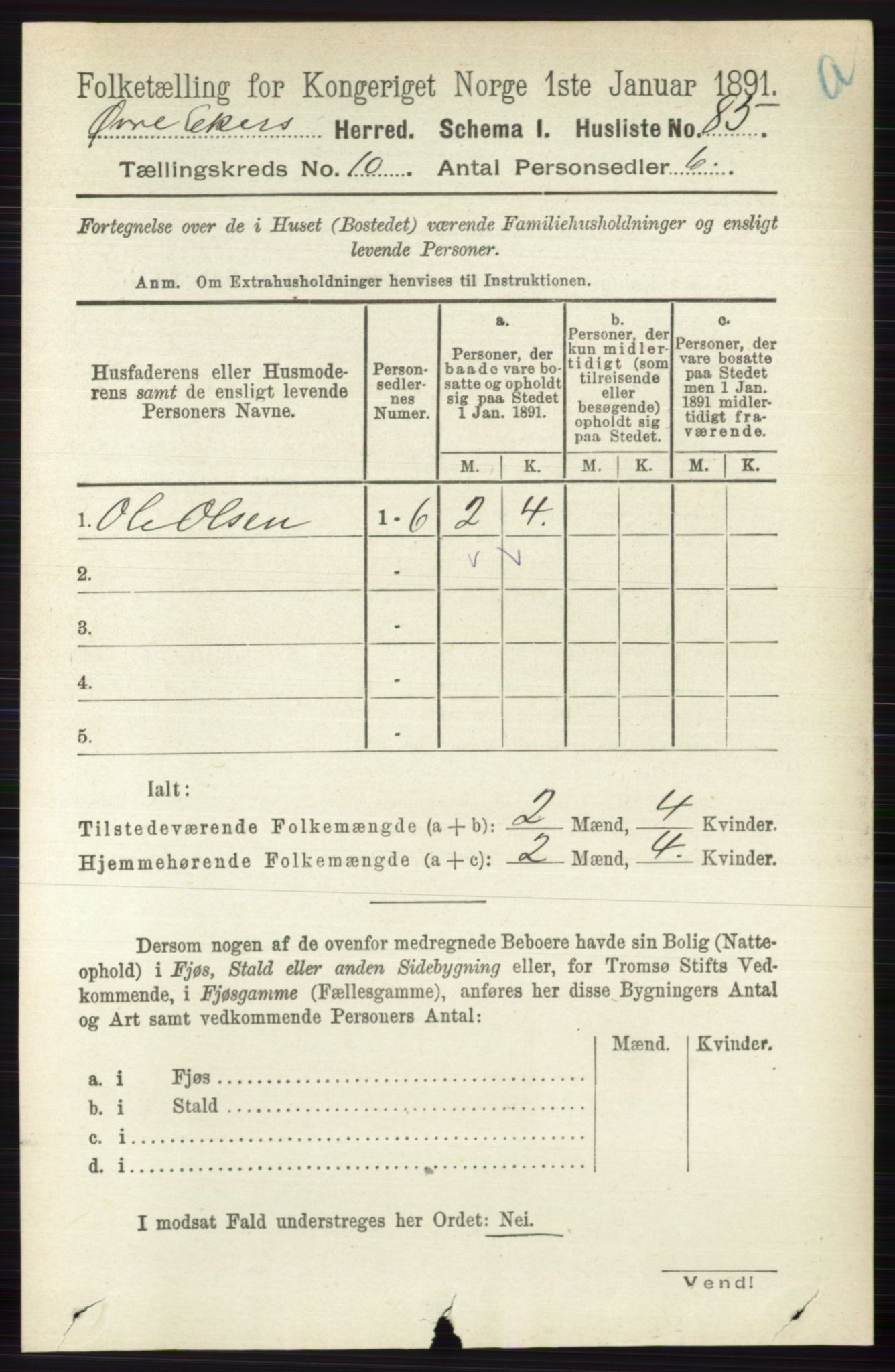 RA, 1891 census for 0624 Øvre Eiker, 1891, p. 4060