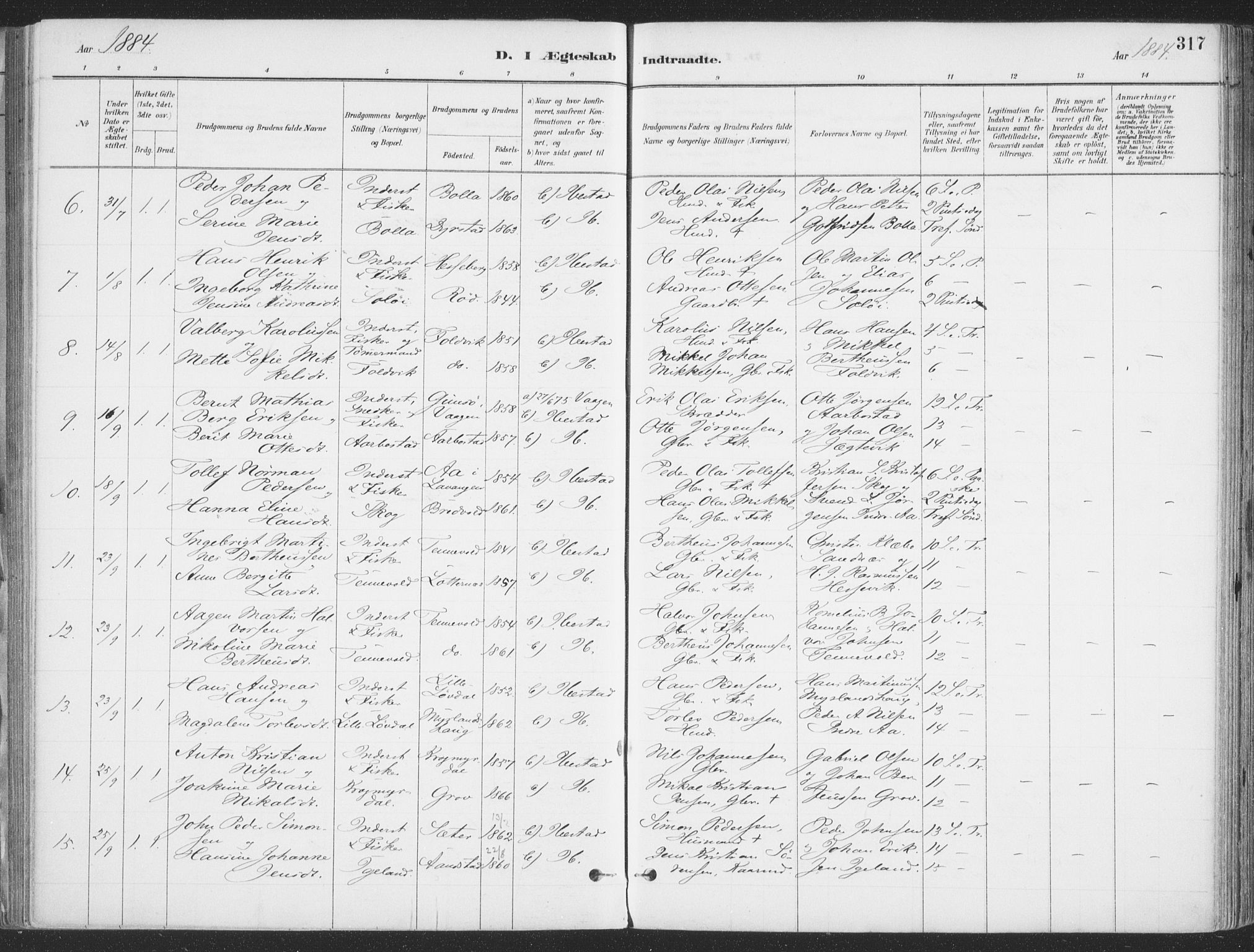 Ibestad sokneprestembete, SATØ/S-0077/H/Ha/Haa/L0011kirke: Parish register (official) no. 11, 1880-1889, p. 317